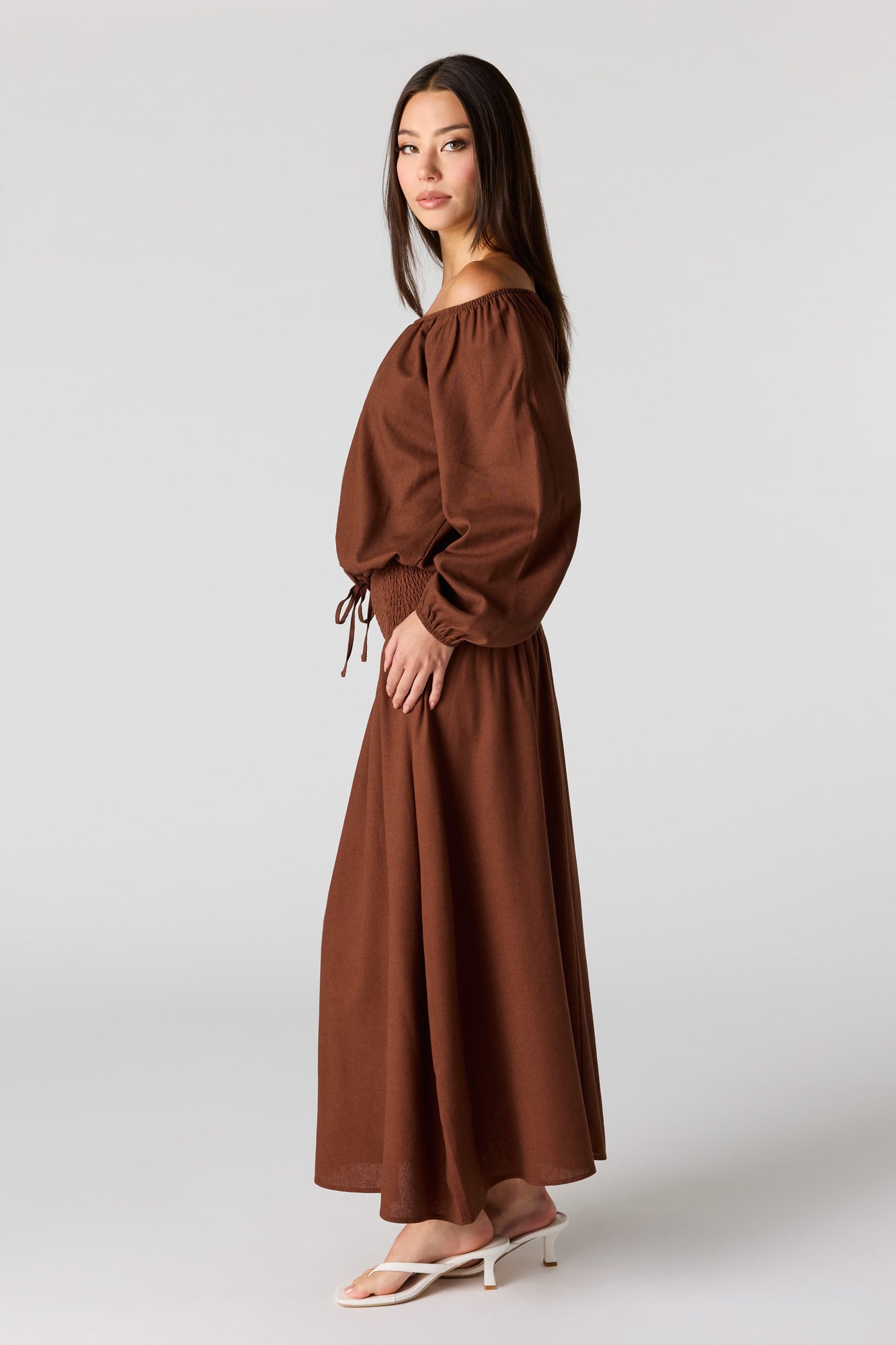 Linen-Blend Maxi Skirt