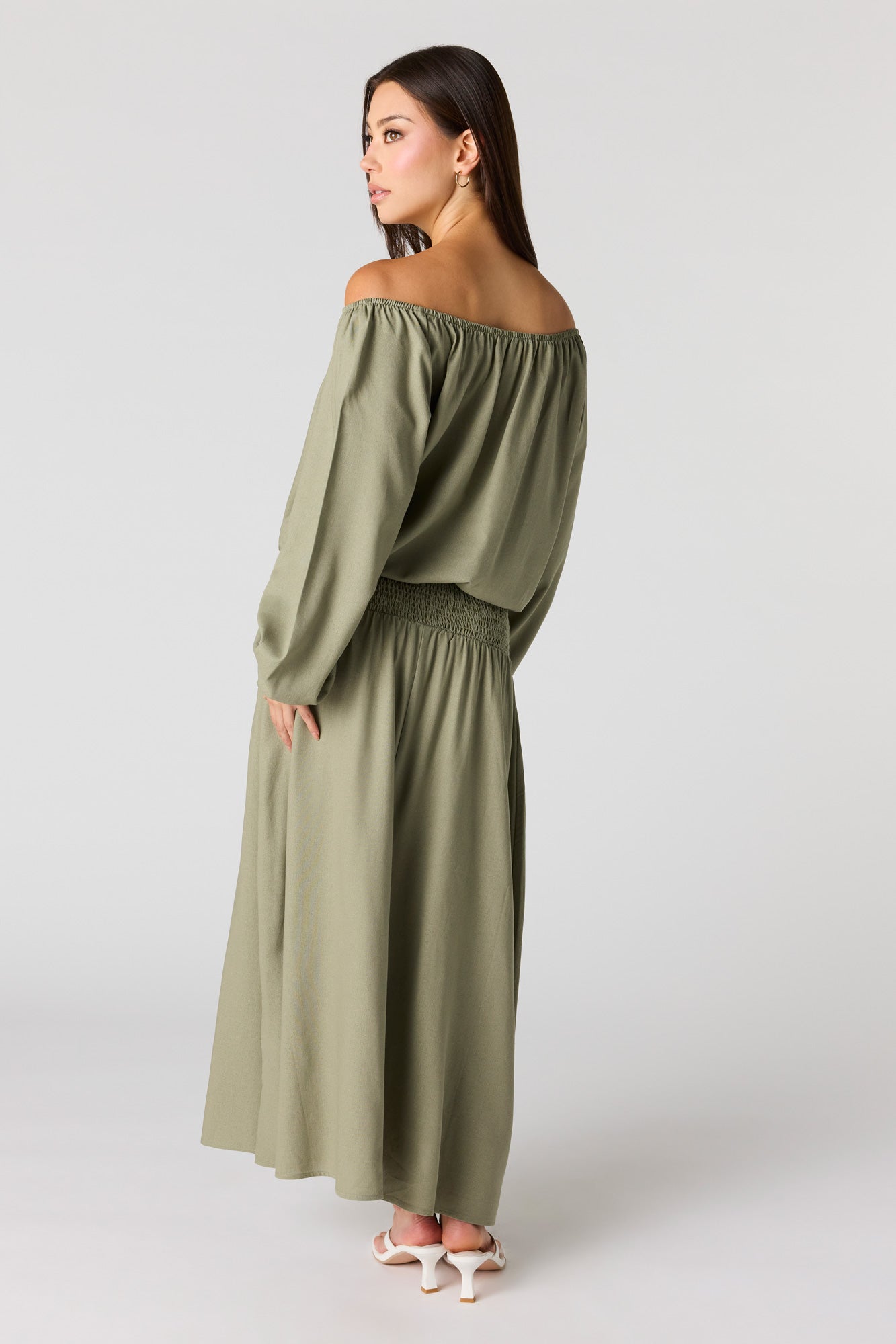 Linen-Blend Maxi Skirt
