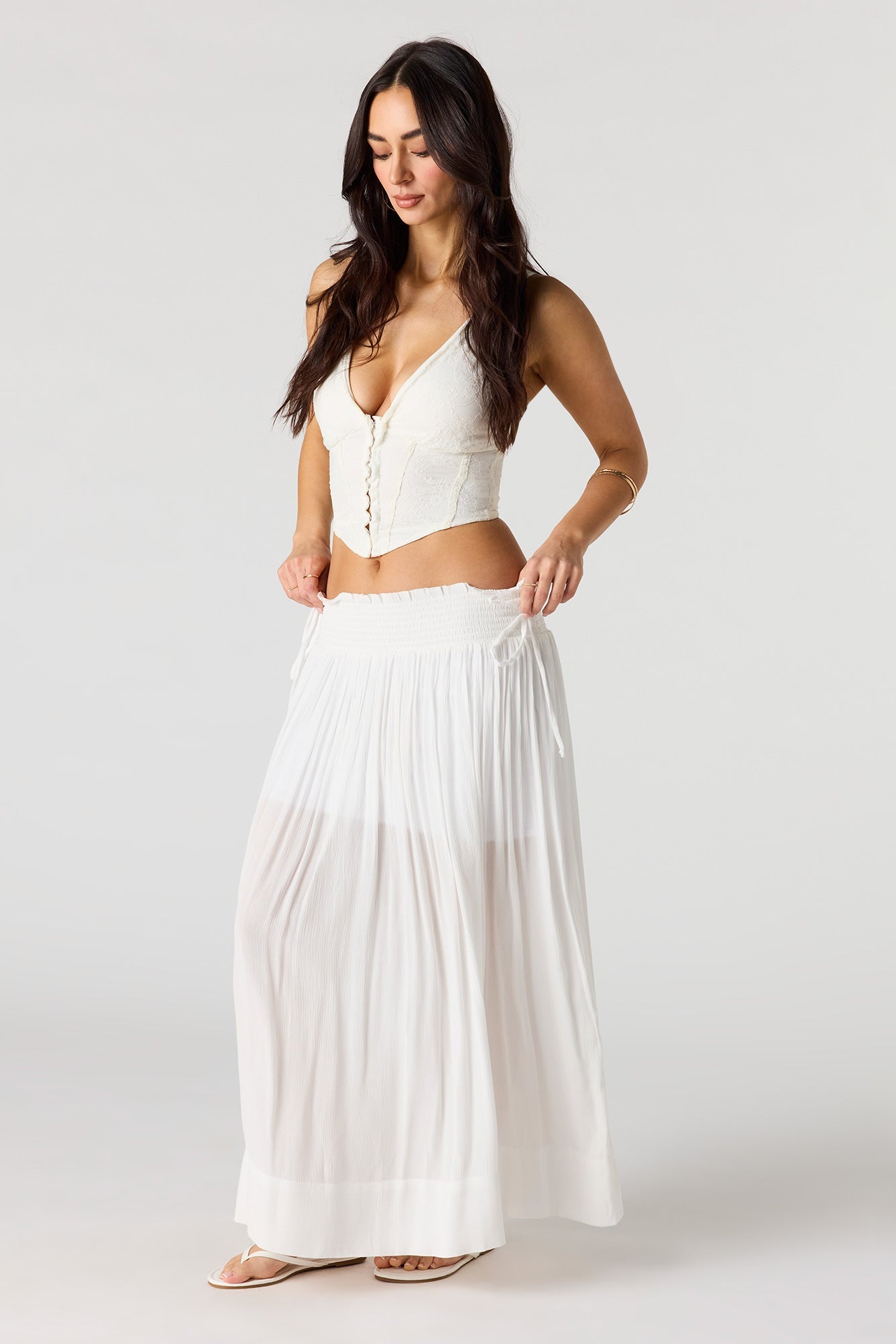 Side Tie Maxi Skirt