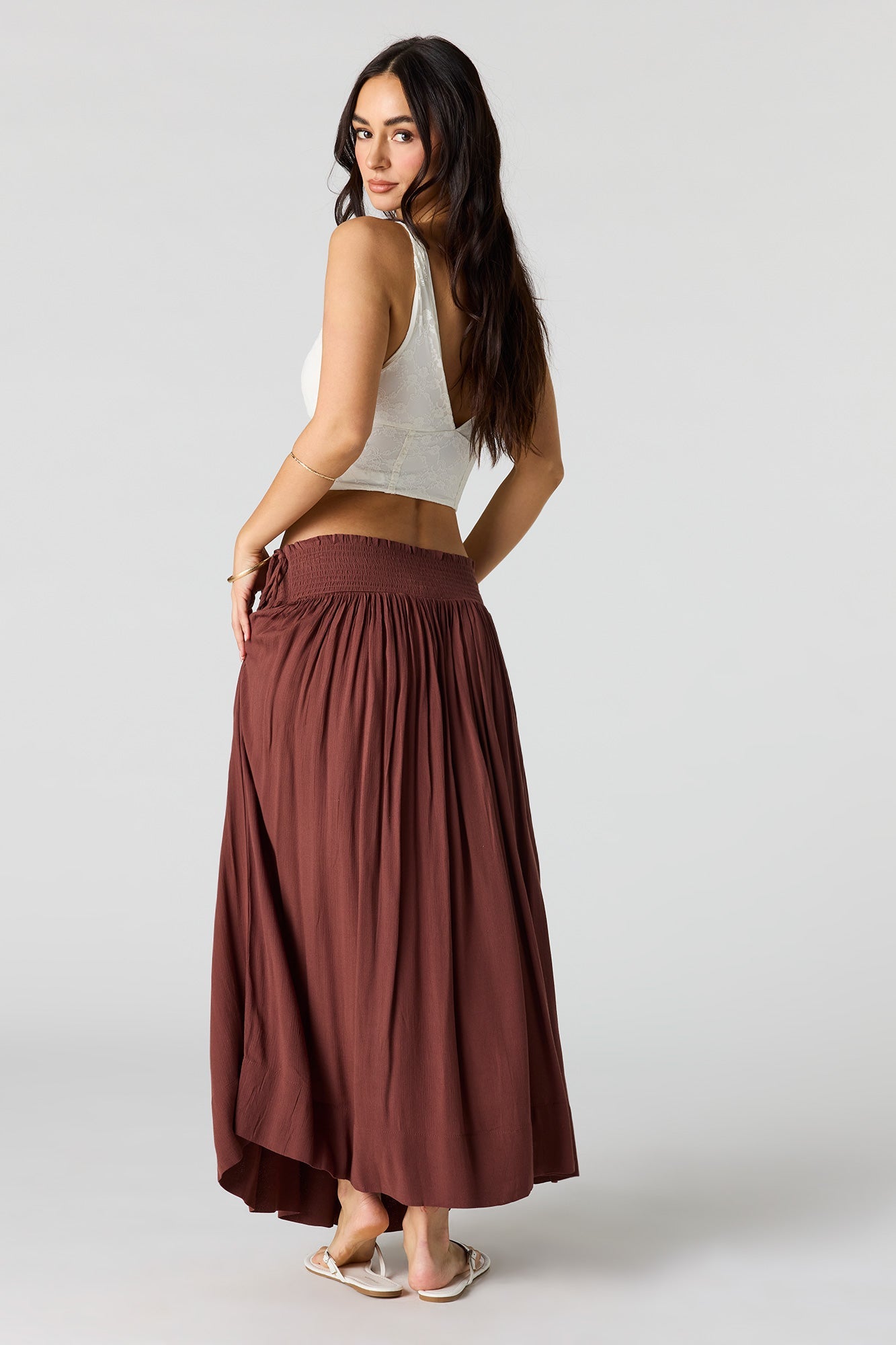 Side Tie Maxi Skirt