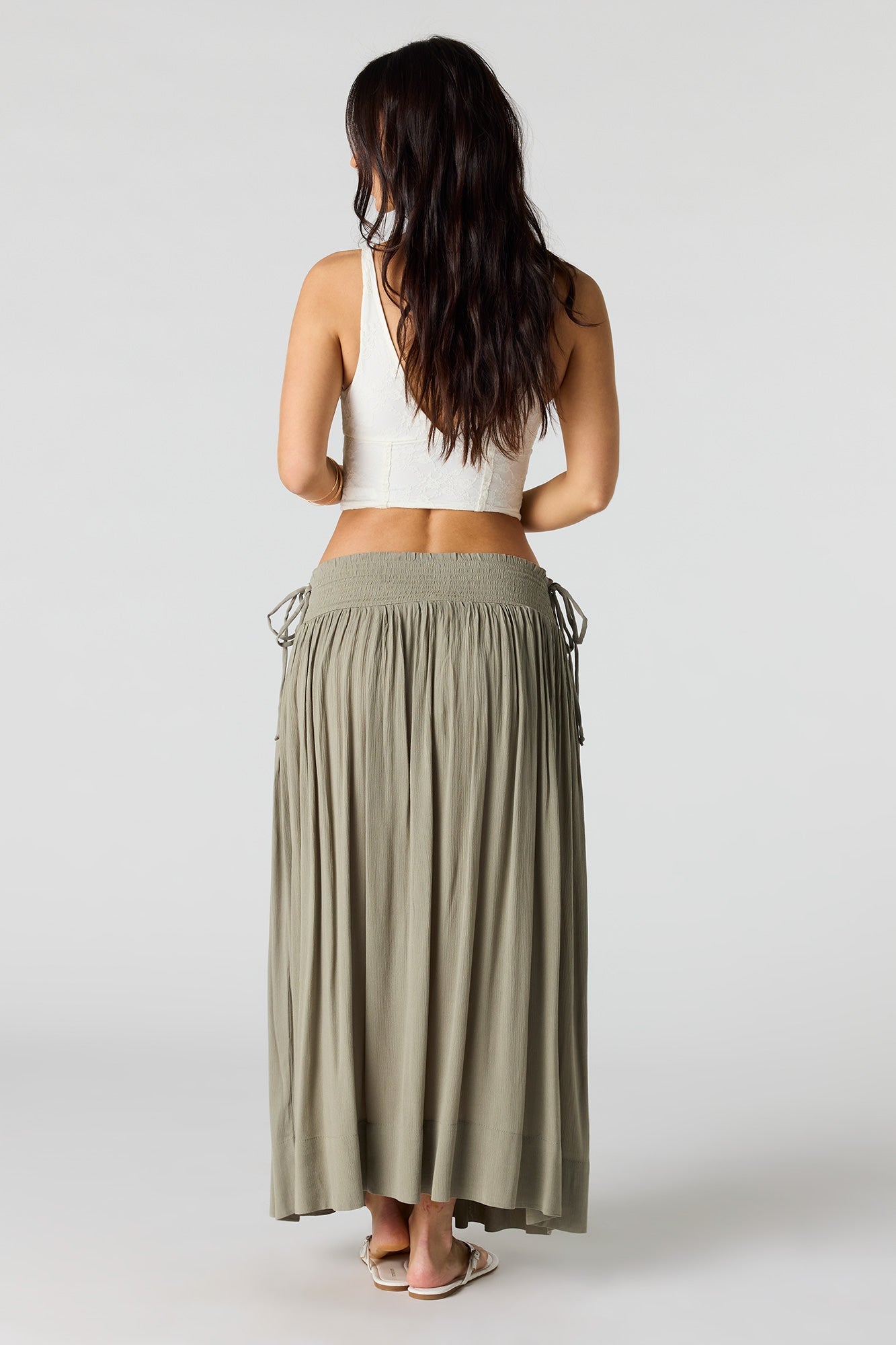 Side Tie Maxi Skirt