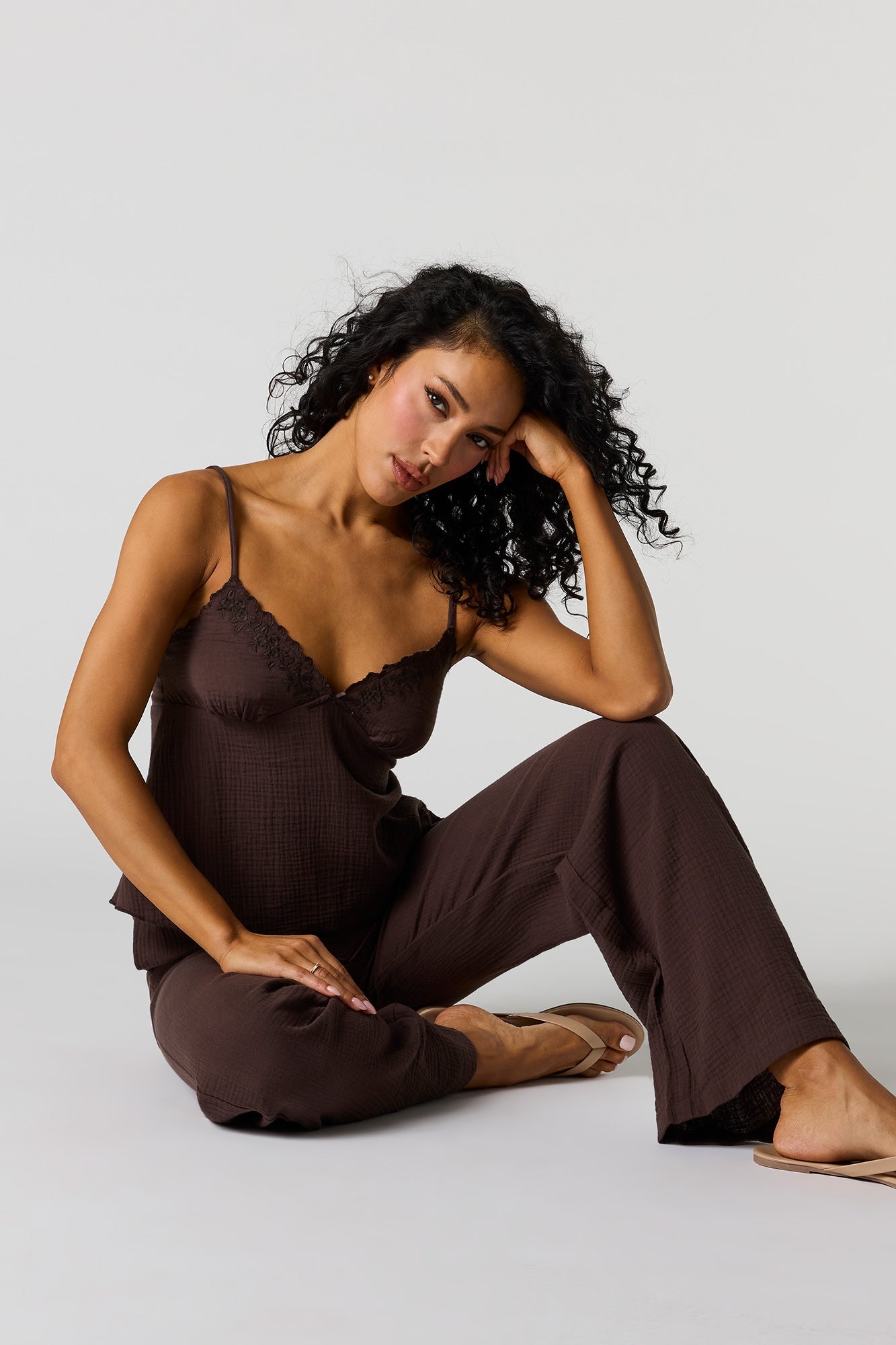 Gauze Wide Leg Pant
