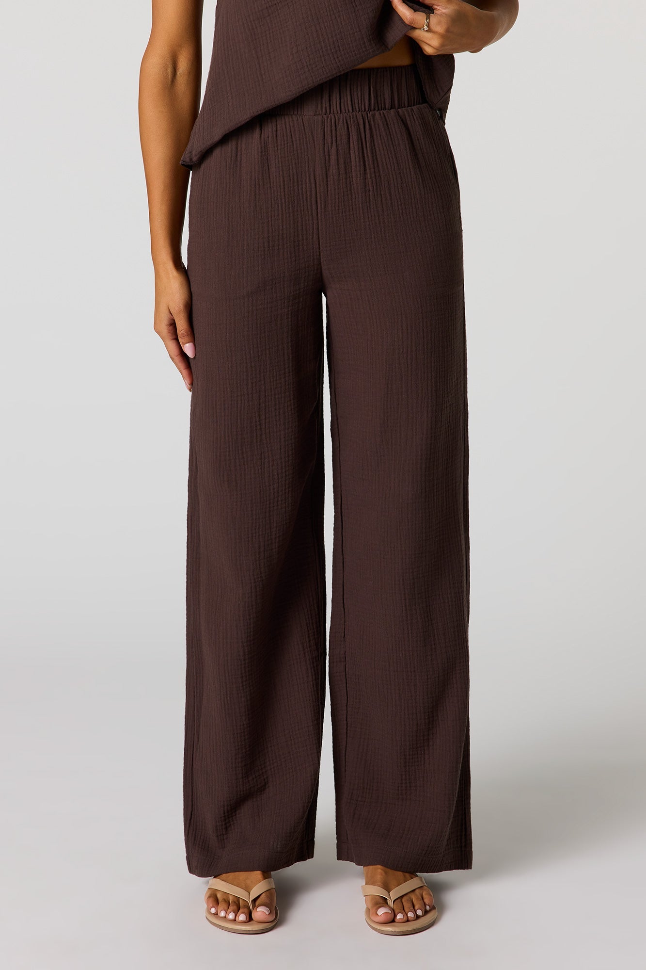Gauze Wide Leg Pant