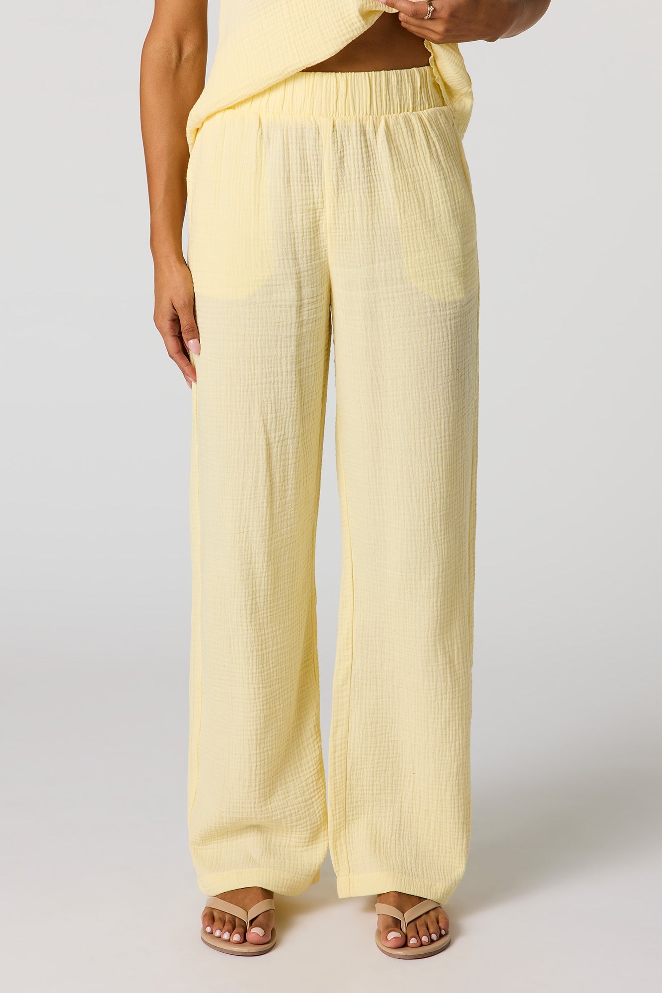 Gauze Wide Leg Pant