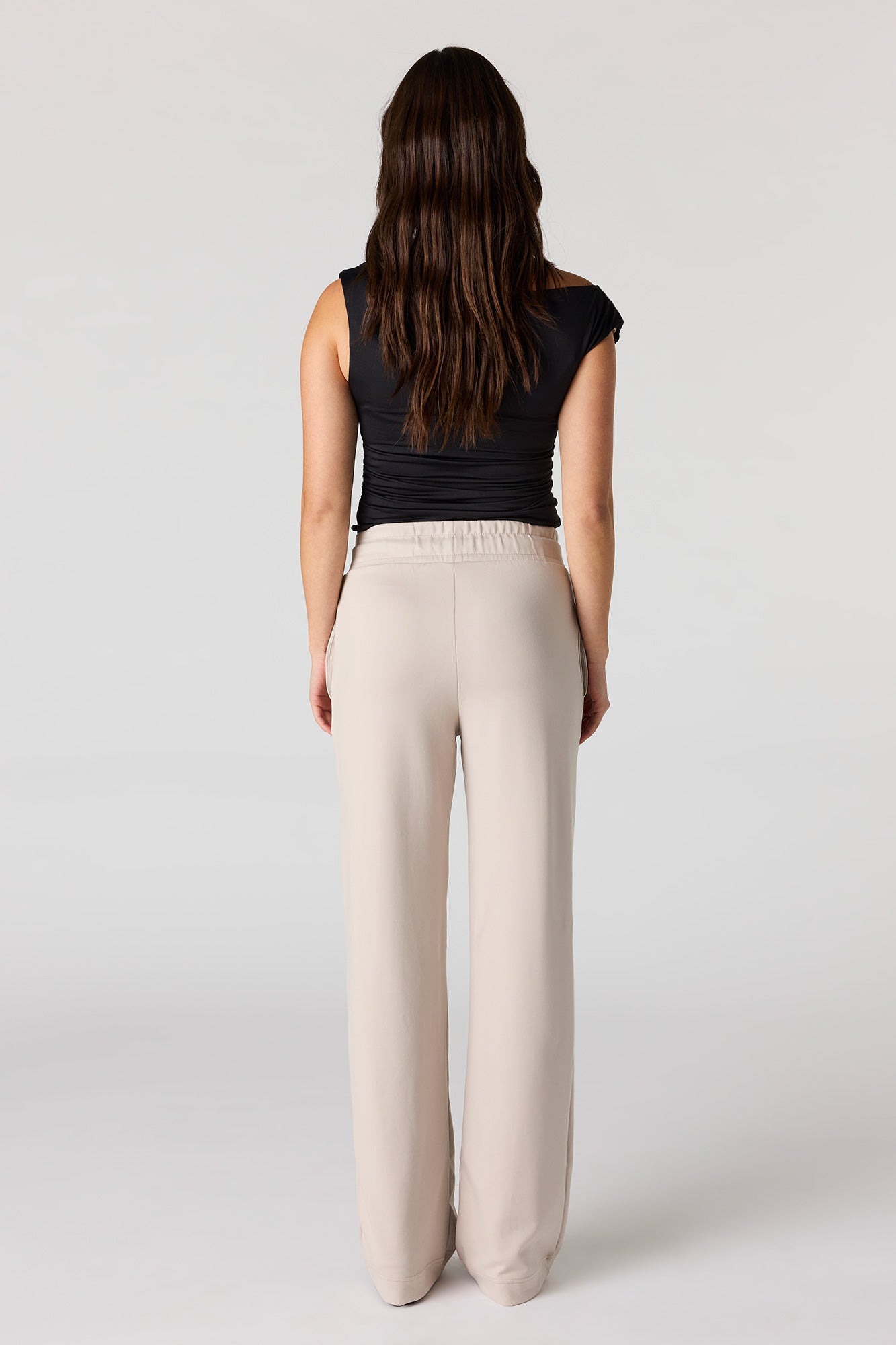 Drawstring Wide Leg Dress Pant