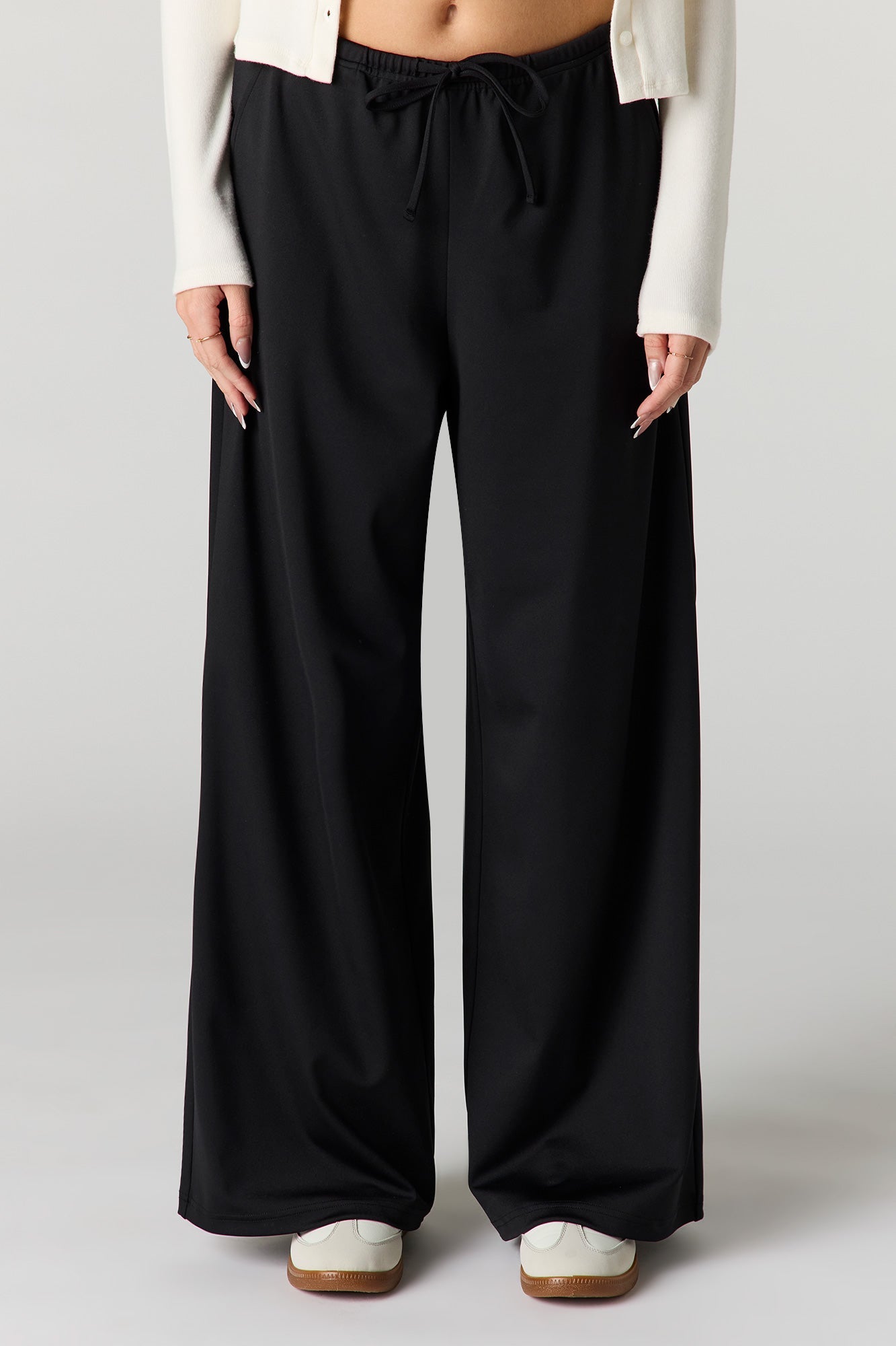Drawstring Wide Leg Dress Pant