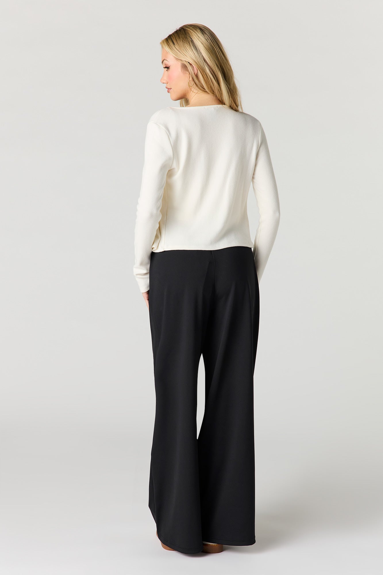 Drawstring Wide Leg Dress Pant