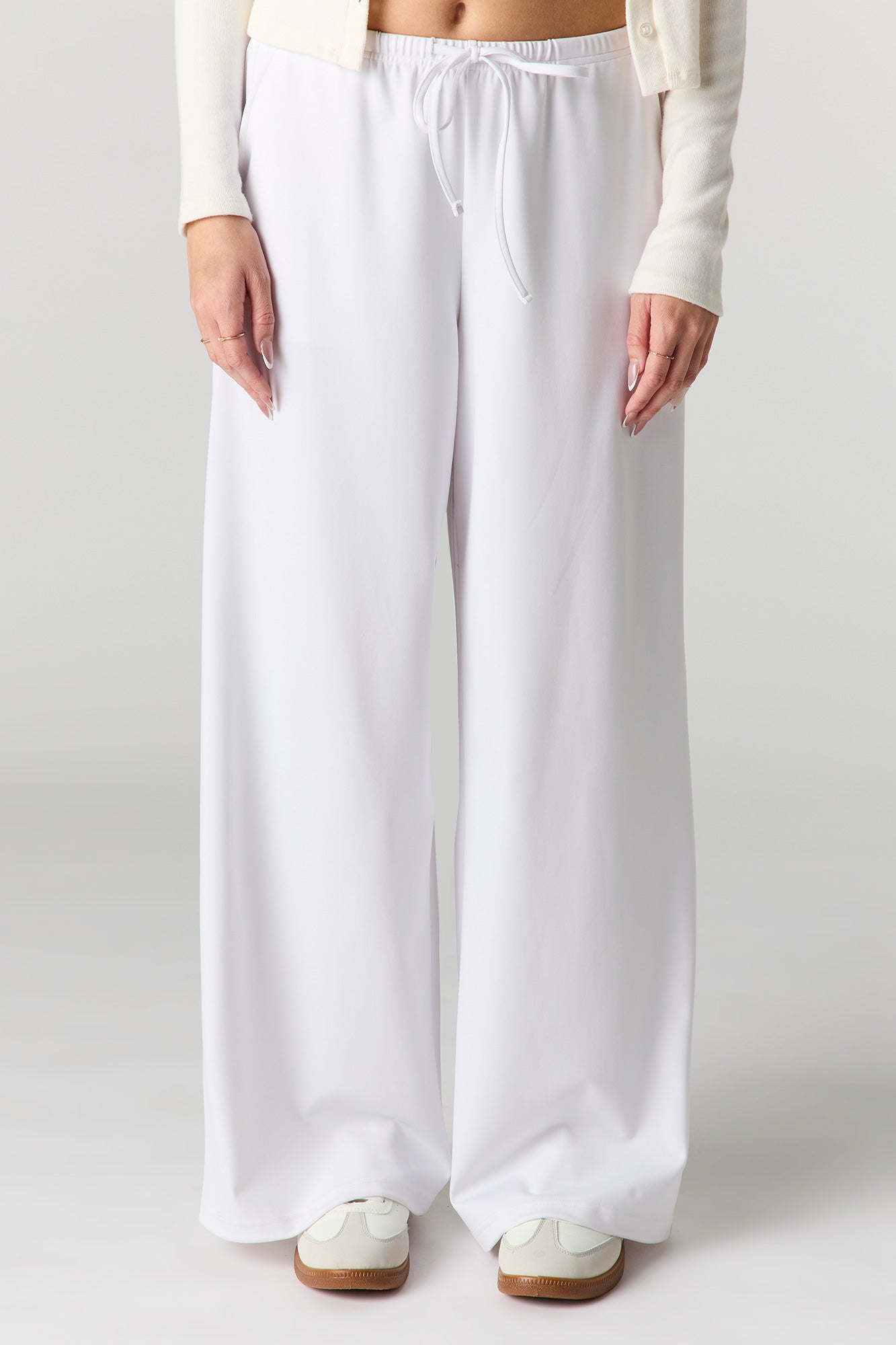 Drawstring Wide Leg Dress Pant