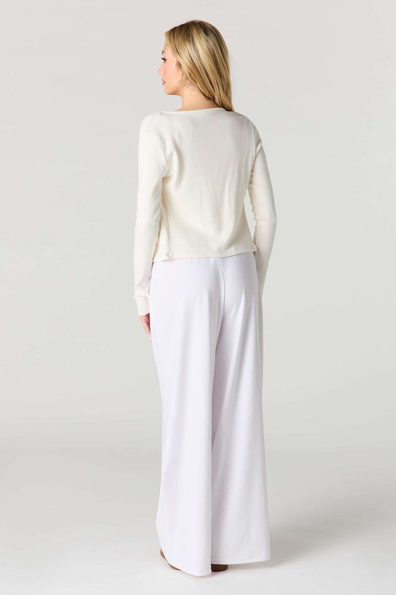 Drawstring Wide Leg Dress Pant