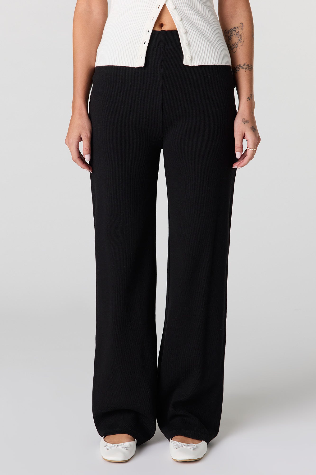 Ribbed Straight Leg Pant