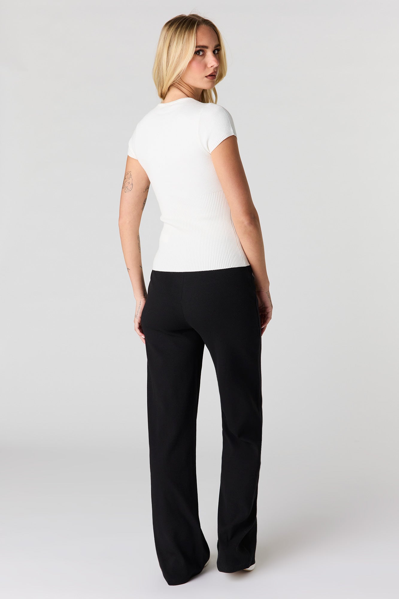 Ribbed Straight Leg Pant