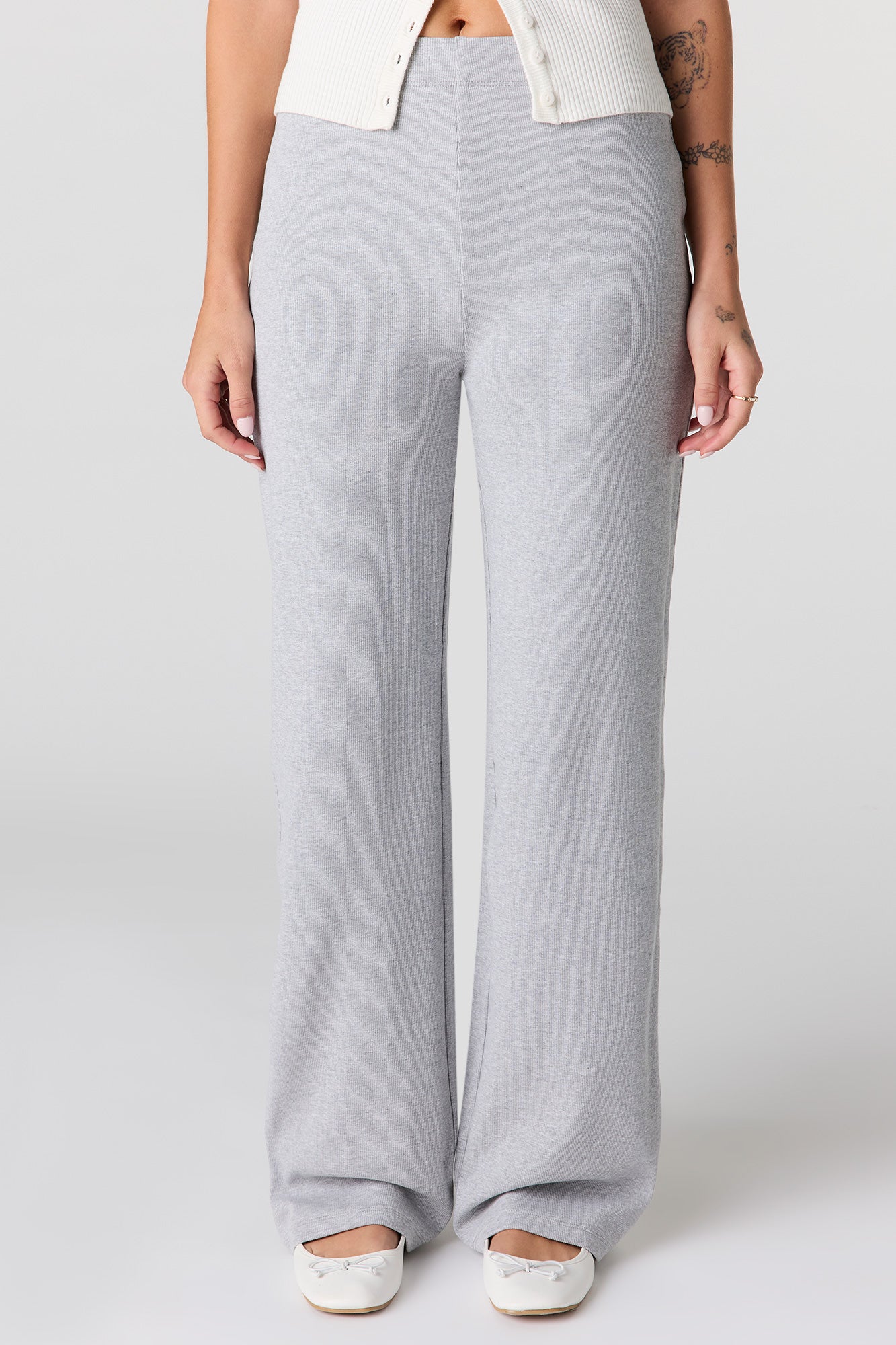 Ribbed Straight Leg Pant
