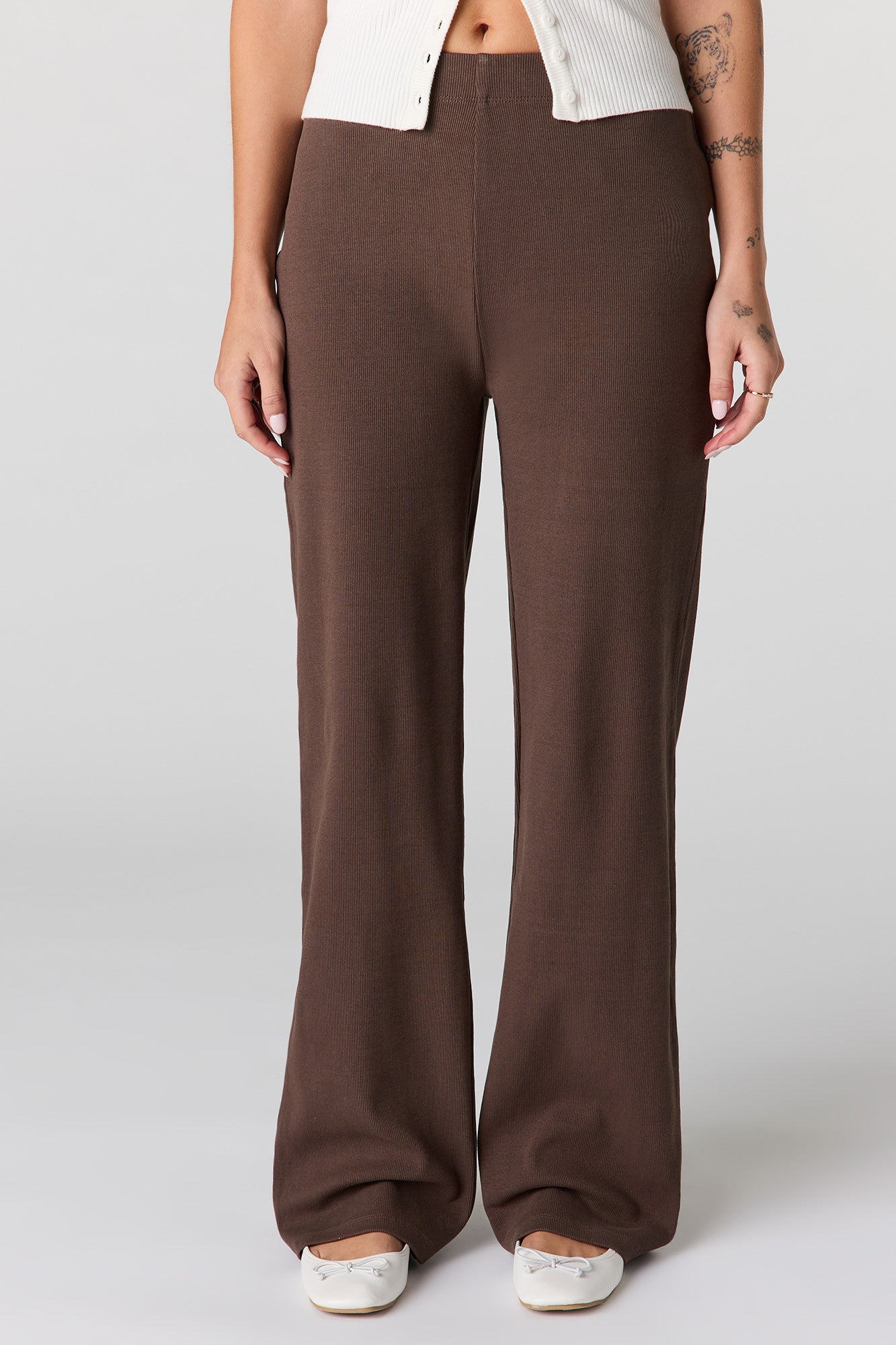 Ribbed Straight Leg Pant