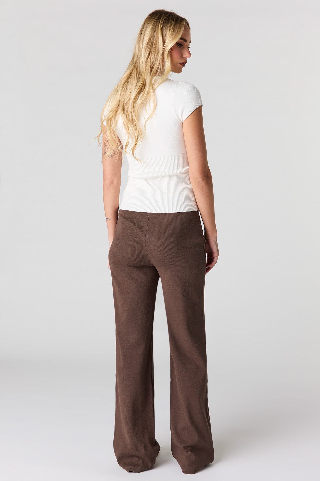Ribbed Straight Leg Pant