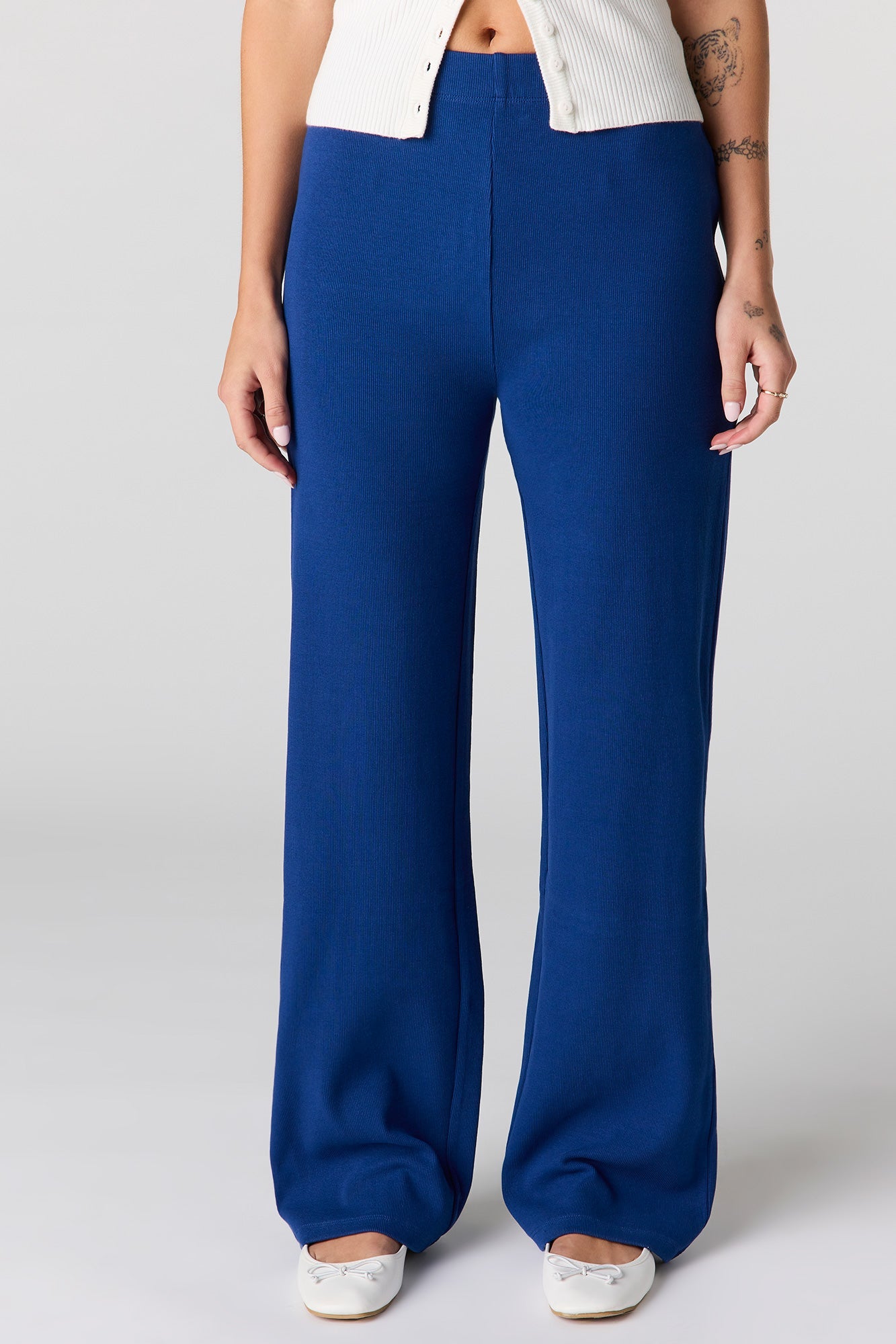 Ribbed Straight Leg Pant