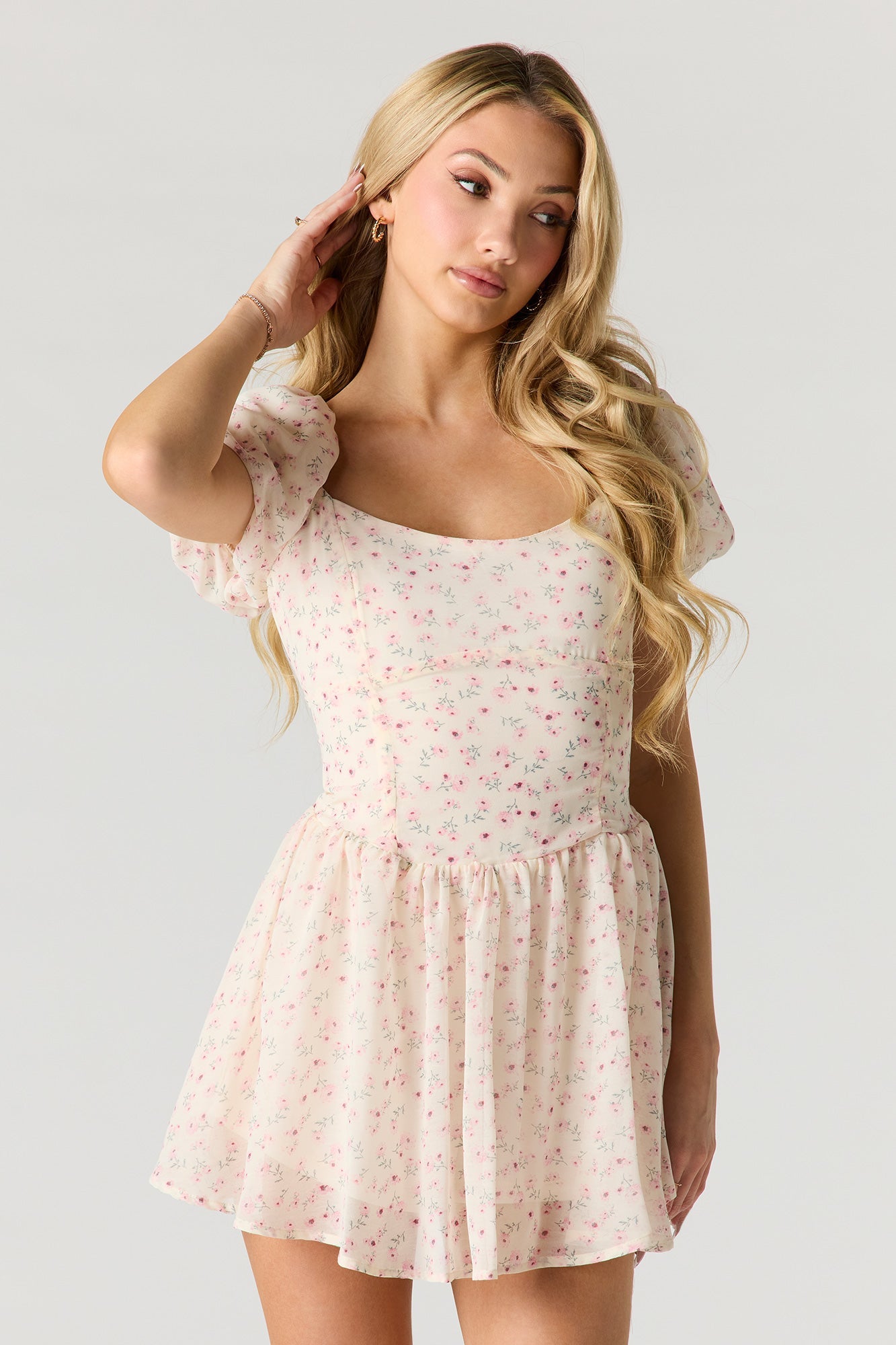 Floral Ditsy Print Chiffon Romper
