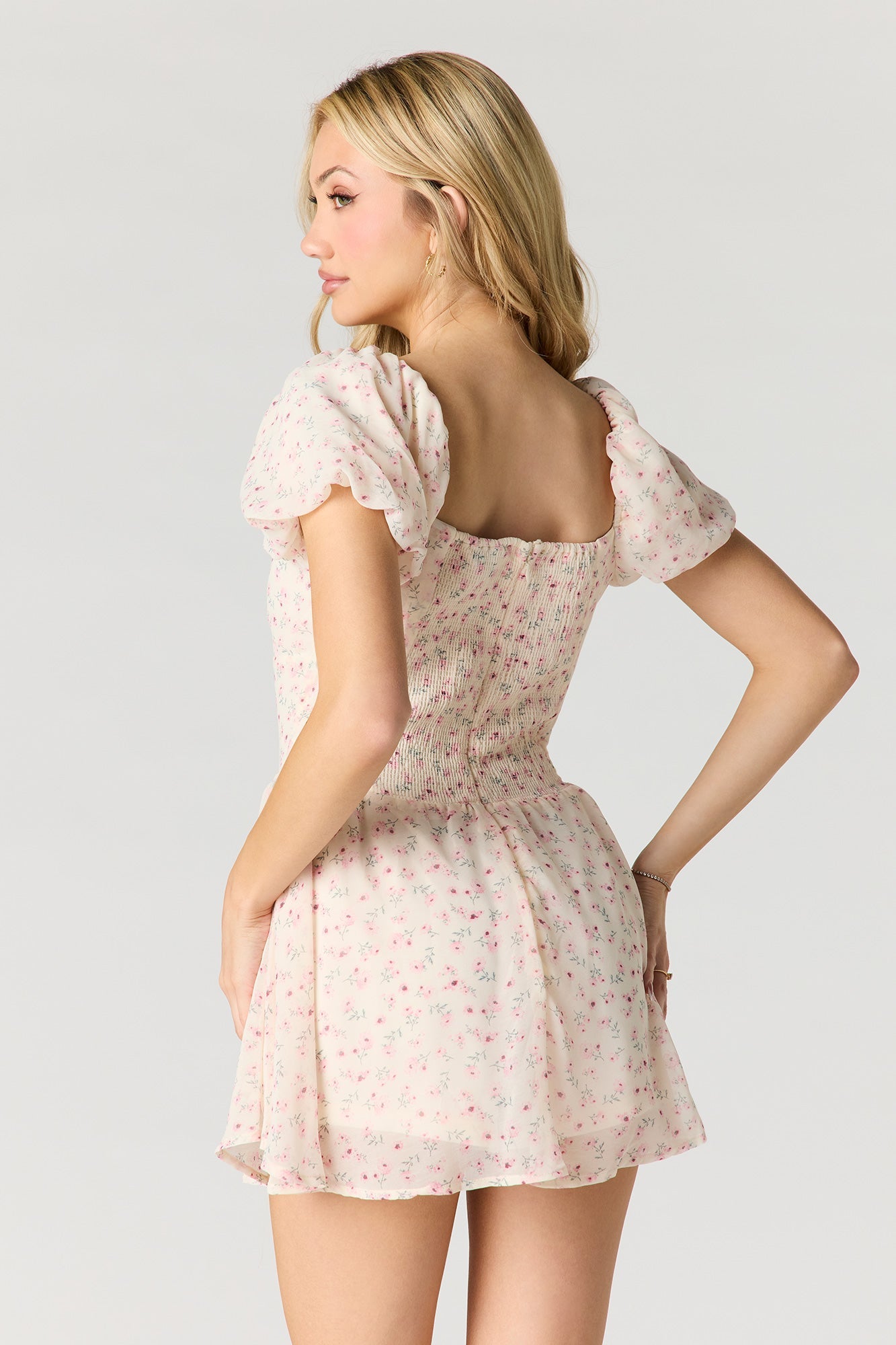 Floral Ditsy Print Chiffon Romper