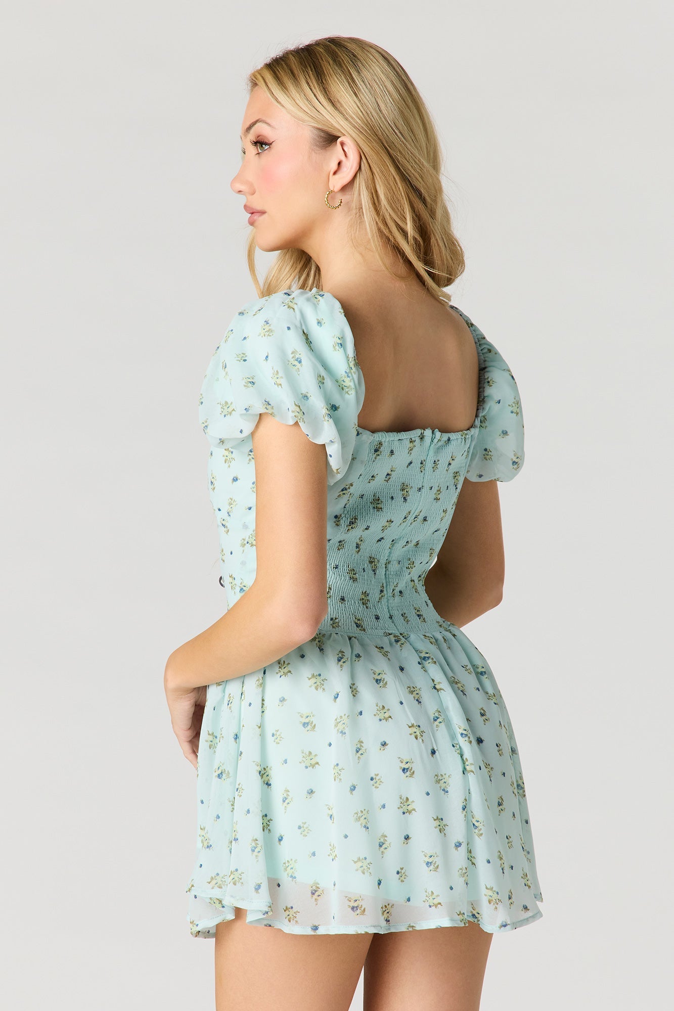 Floral Ditsy Print Chiffon Romper