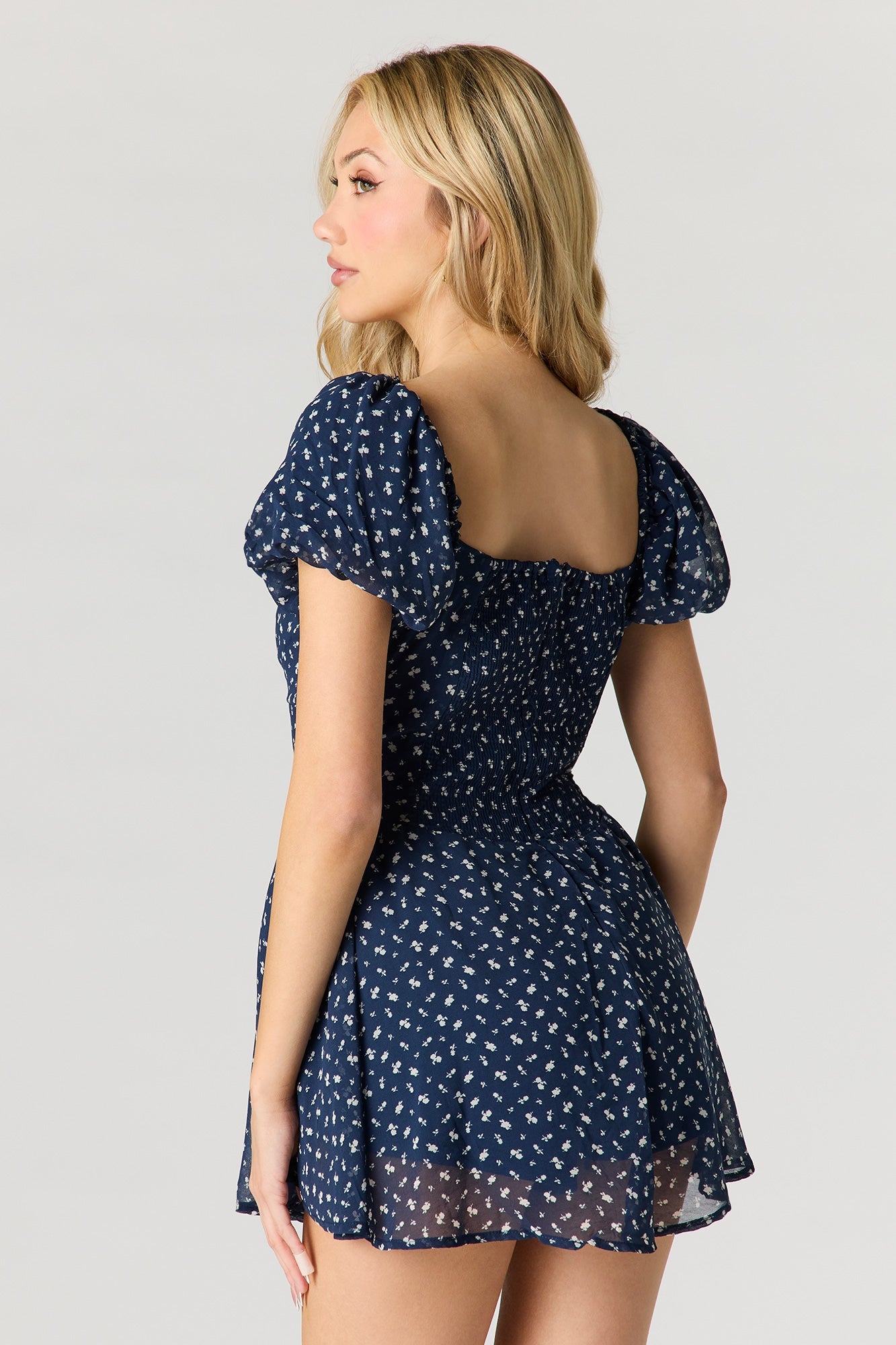 Floral Ditsy Print Chiffon Romper