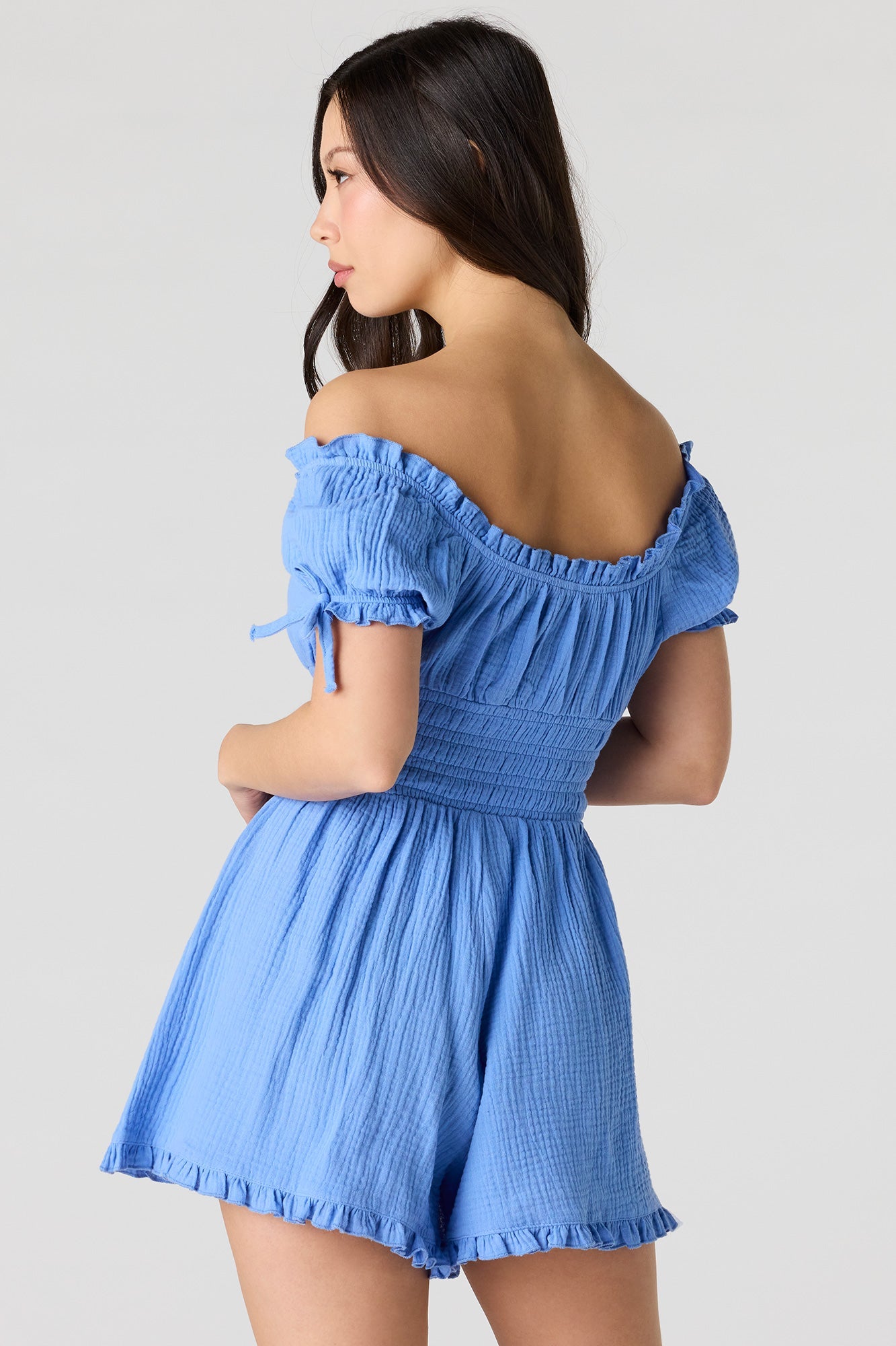 Textured Off Shoulder Romper