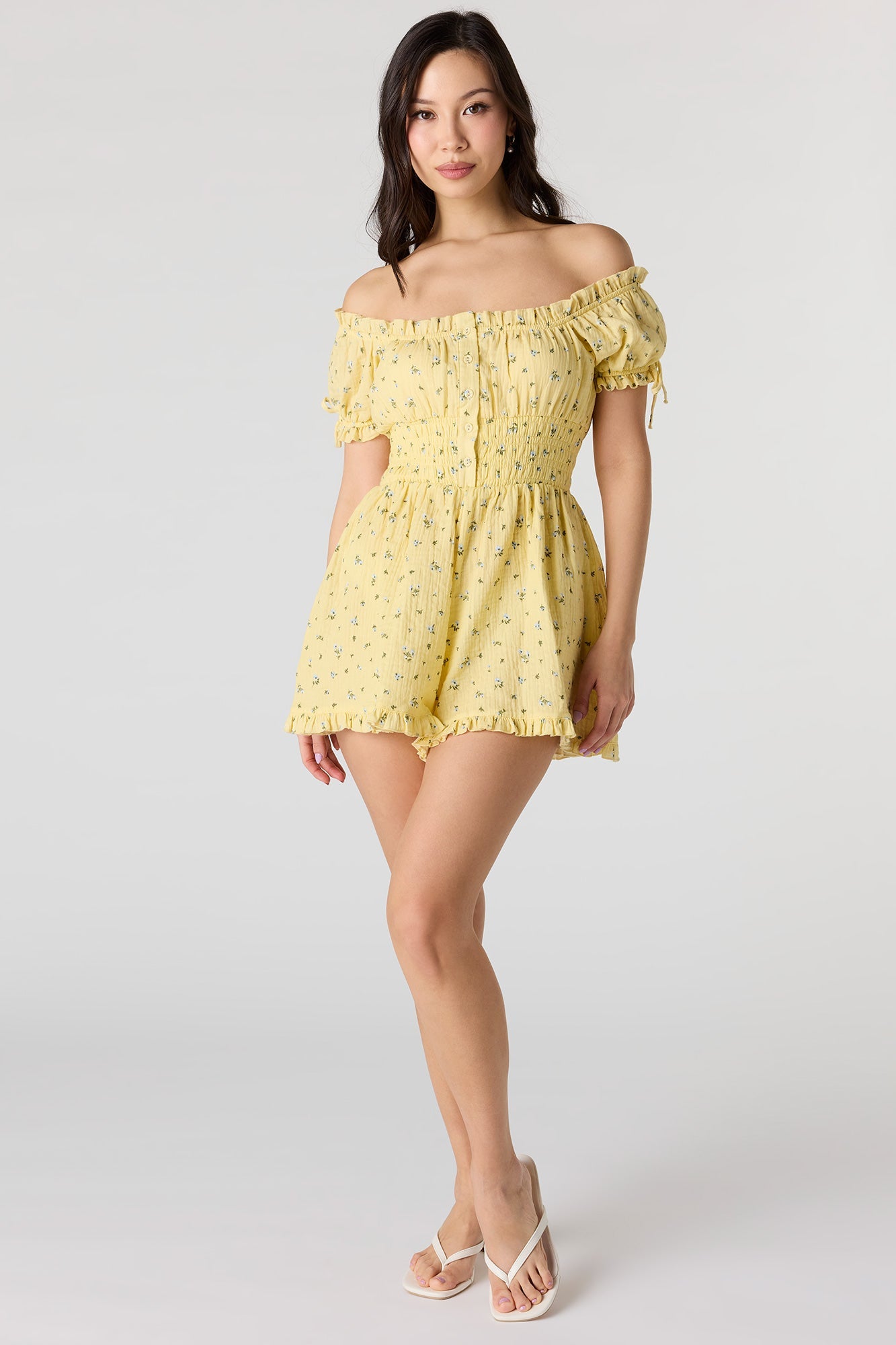 Textured Off Shoulder Romper