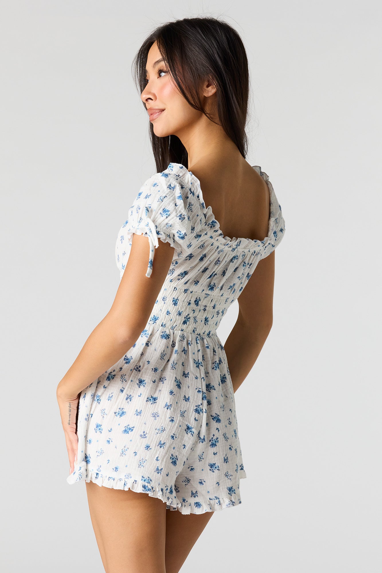 Textured Off Shoulder Romper