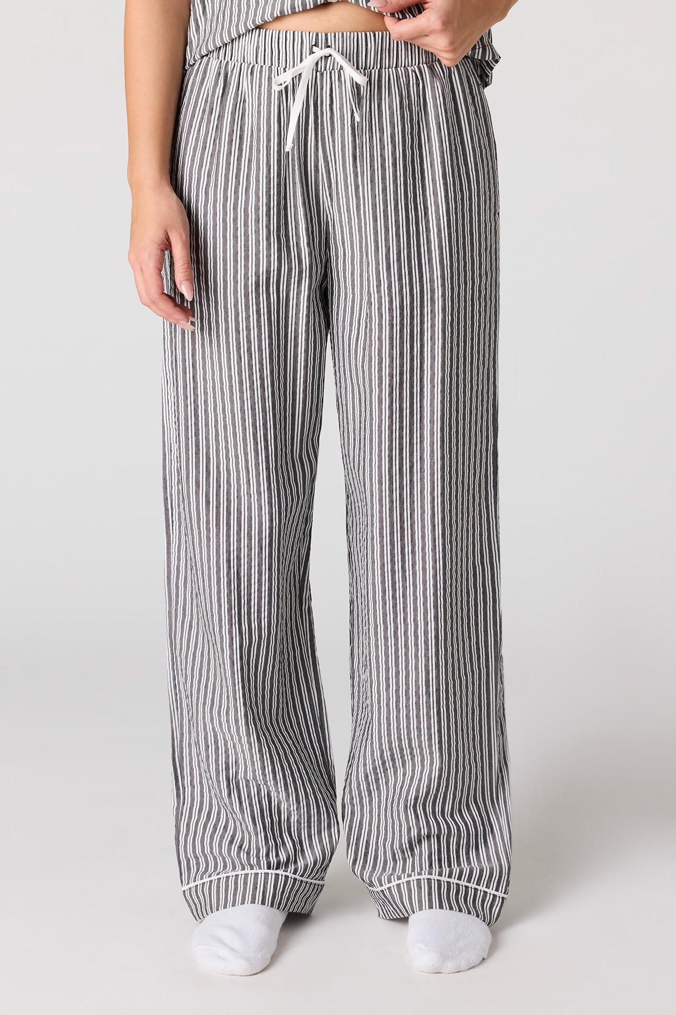 Striped Button-Up Top & Pant Pajama Set