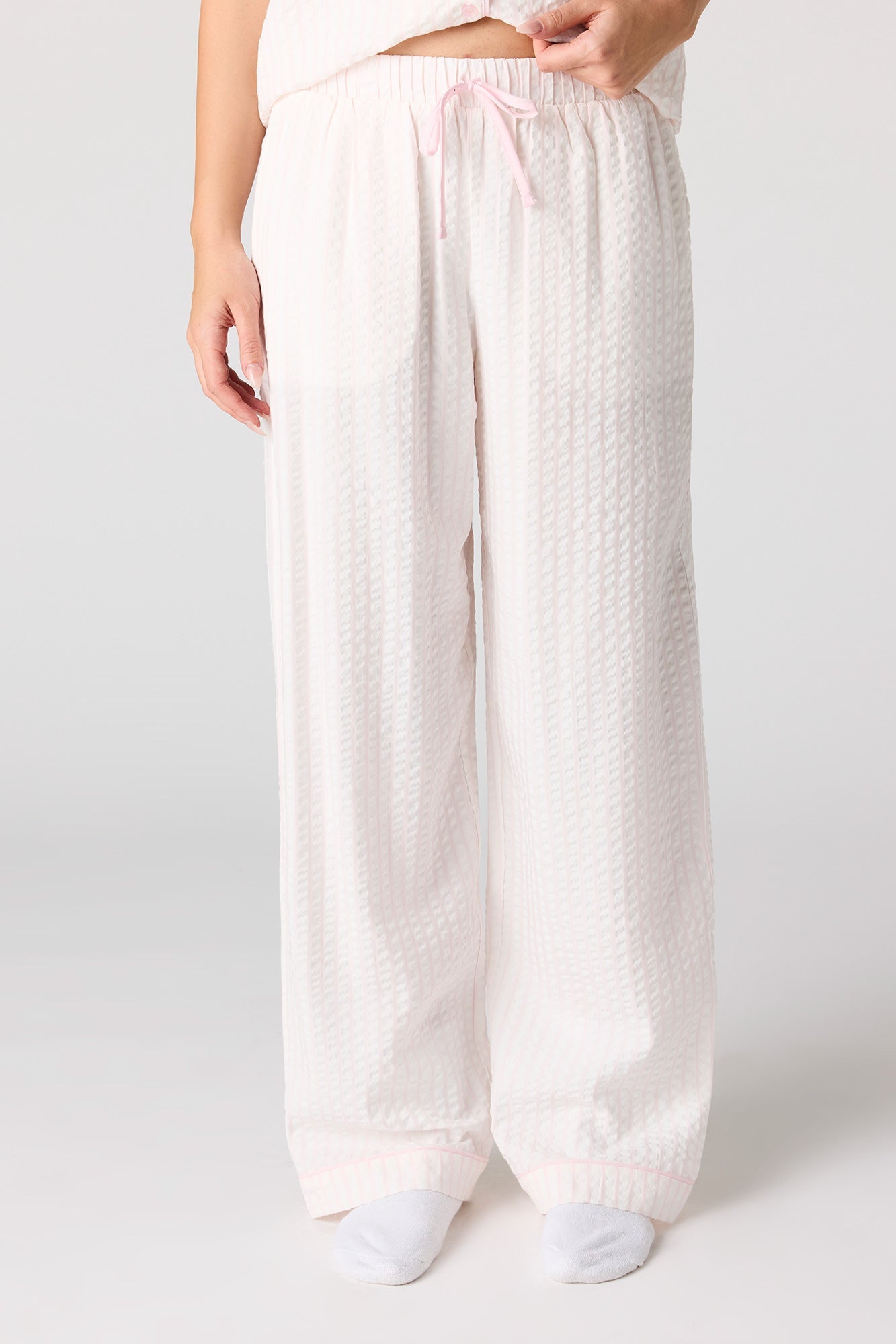 Striped Button-Up Top & Pant Pajama Set