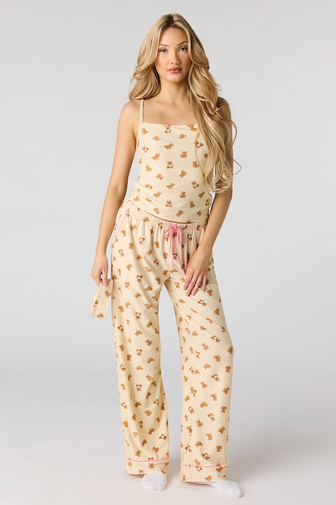 Tank & Pant & Headband Soft Pajama Set