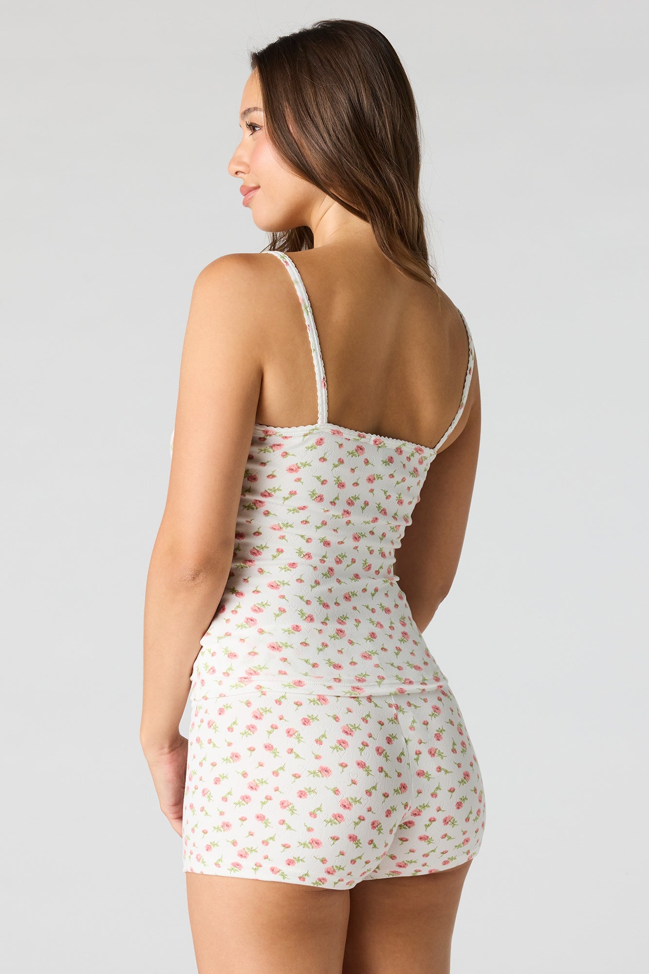 Pointelle Printed Tank & Short Pajama Set
