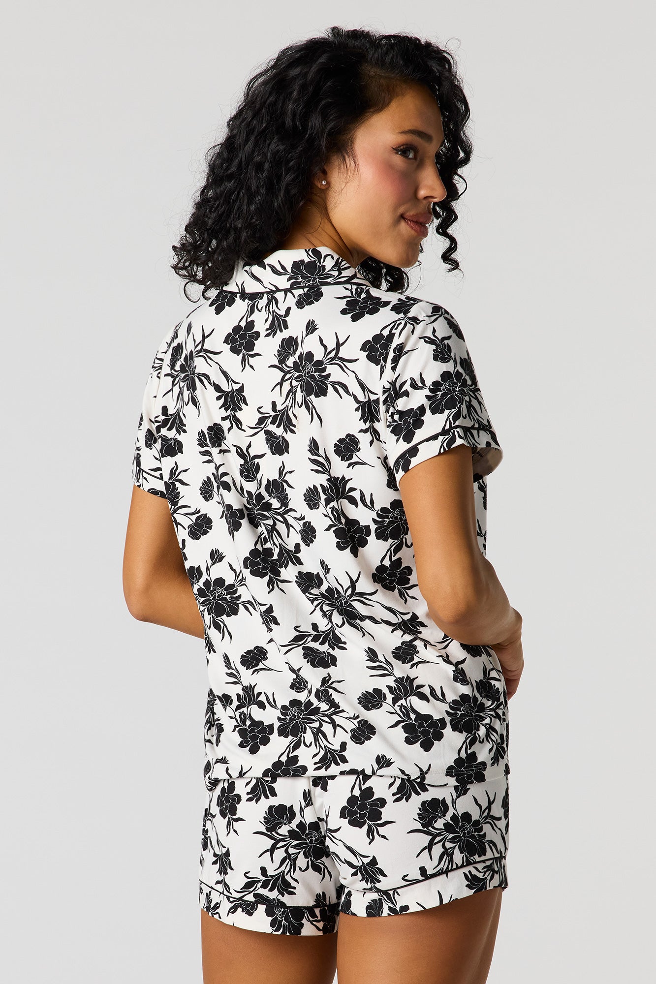 Soft Button-Up Top & Short Pajama Set