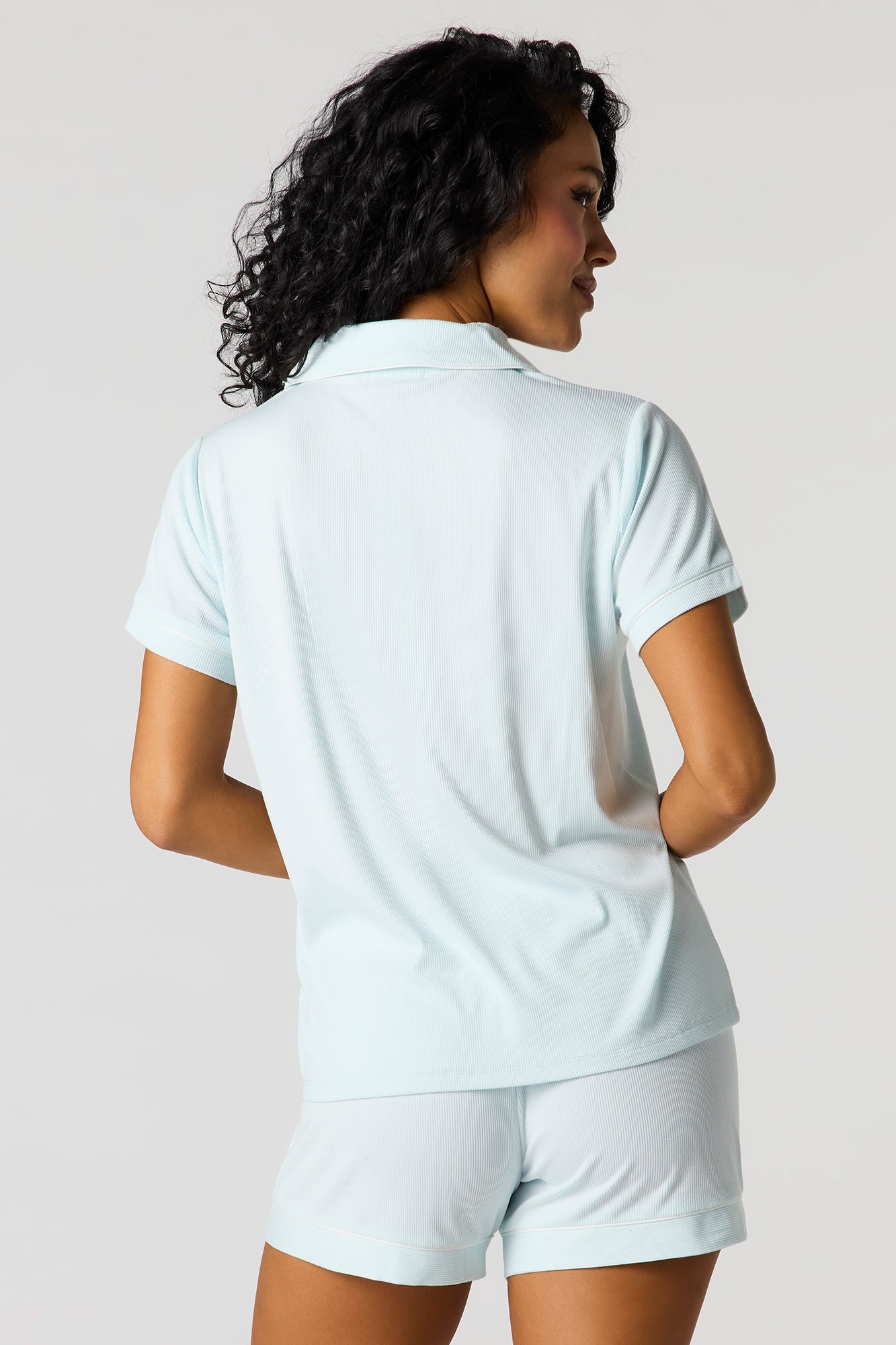 Soft Button-Up Top & Short Pajama Set