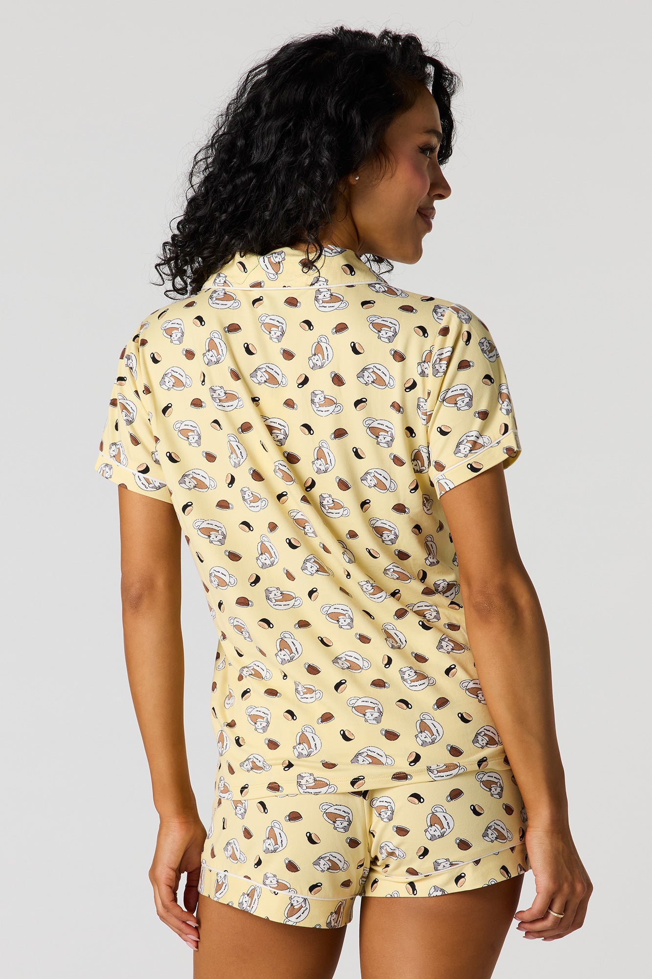 Soft Button-Up Top & Short Pajama Set