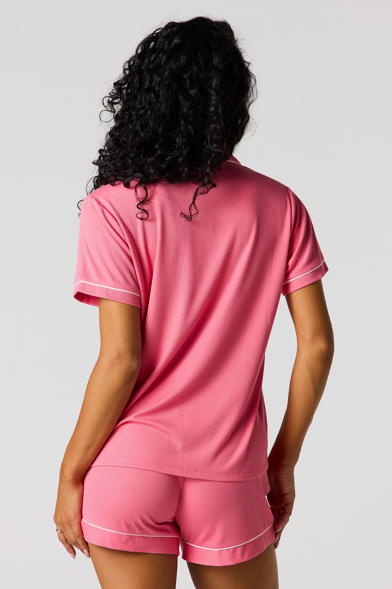 Soft Button-Up Top & Short Pajama Set