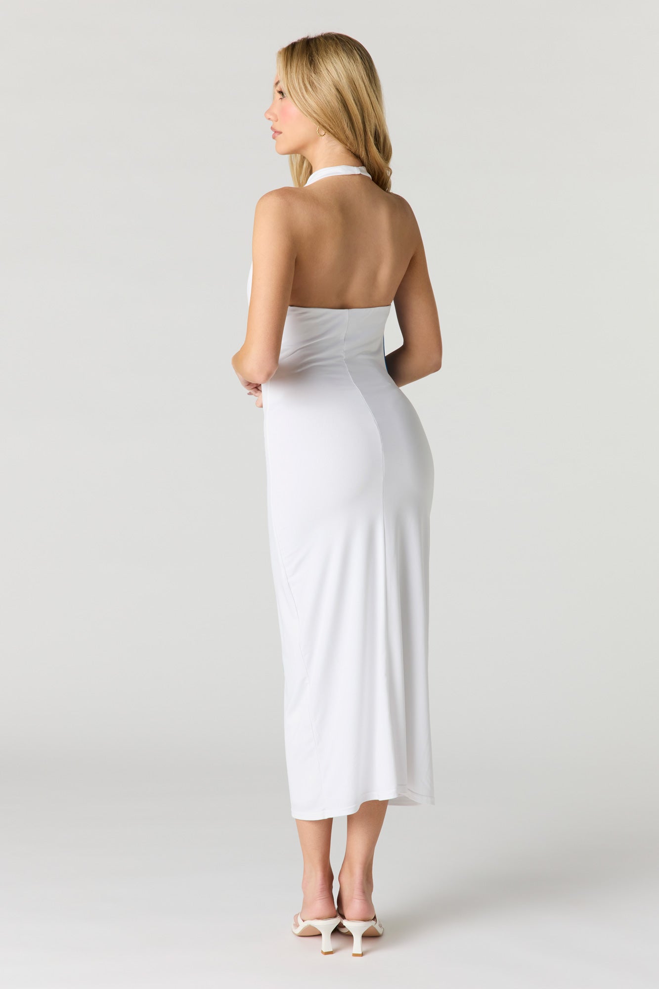 Contour Cowl Neck Halter Dress