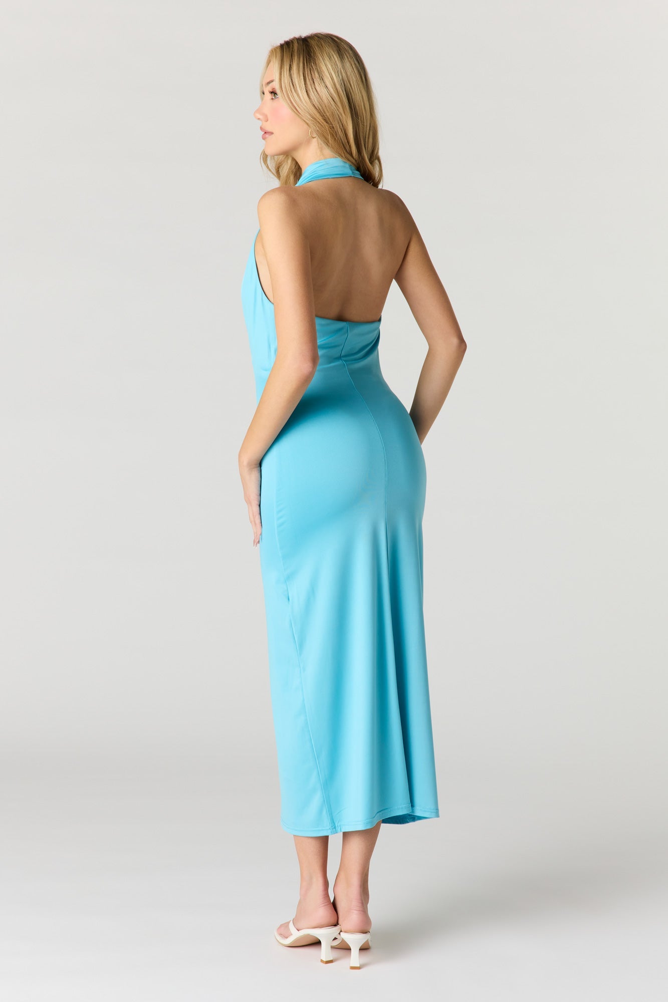 Contour Cowl Neck Halter Dress