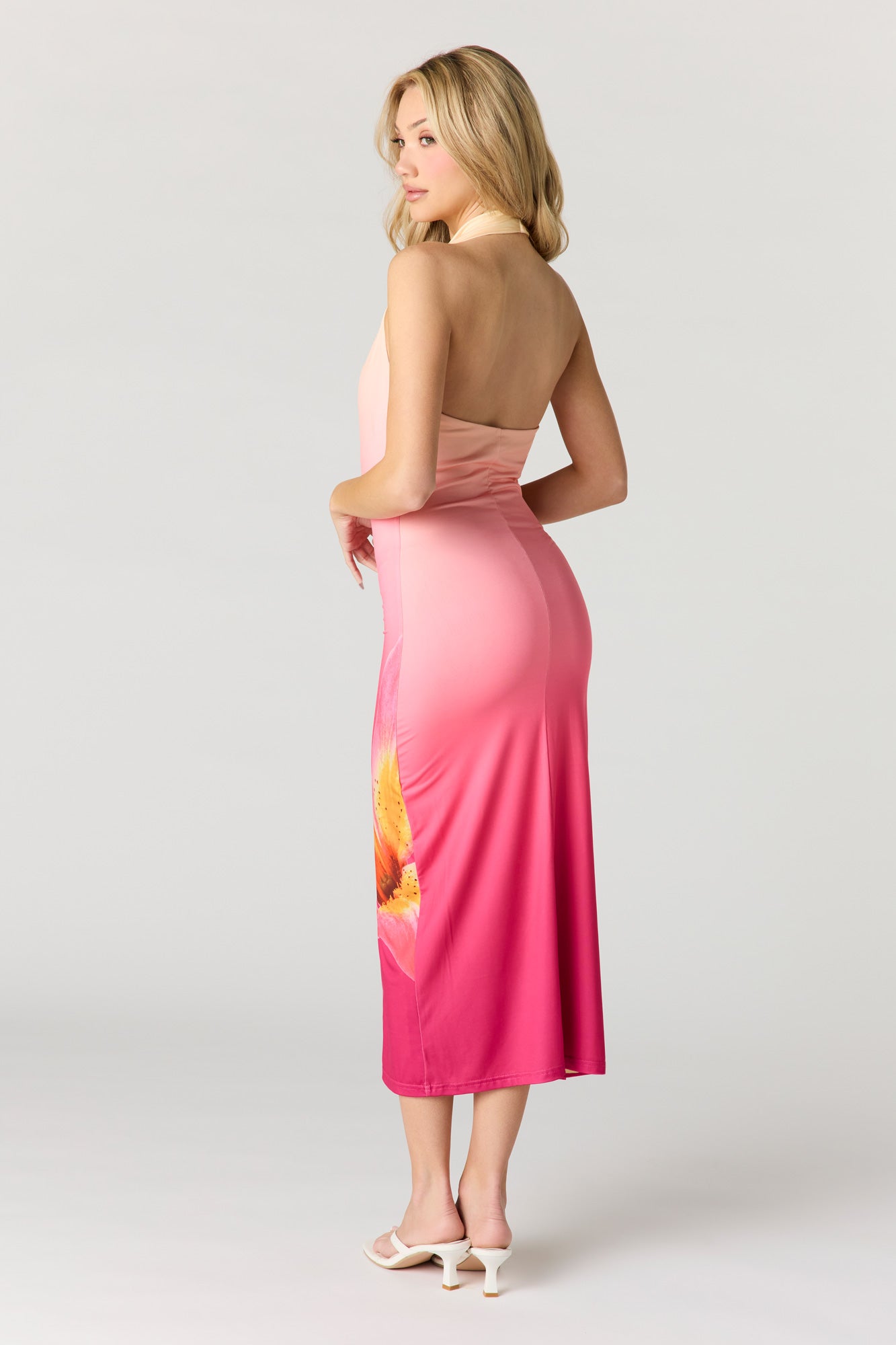 Contour Cowl Neck Halter Dress
