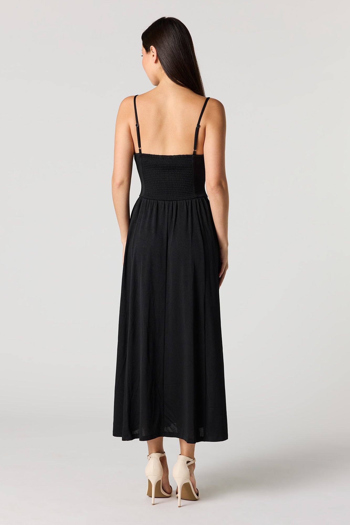 Crepe V-Neck Maxi Dress