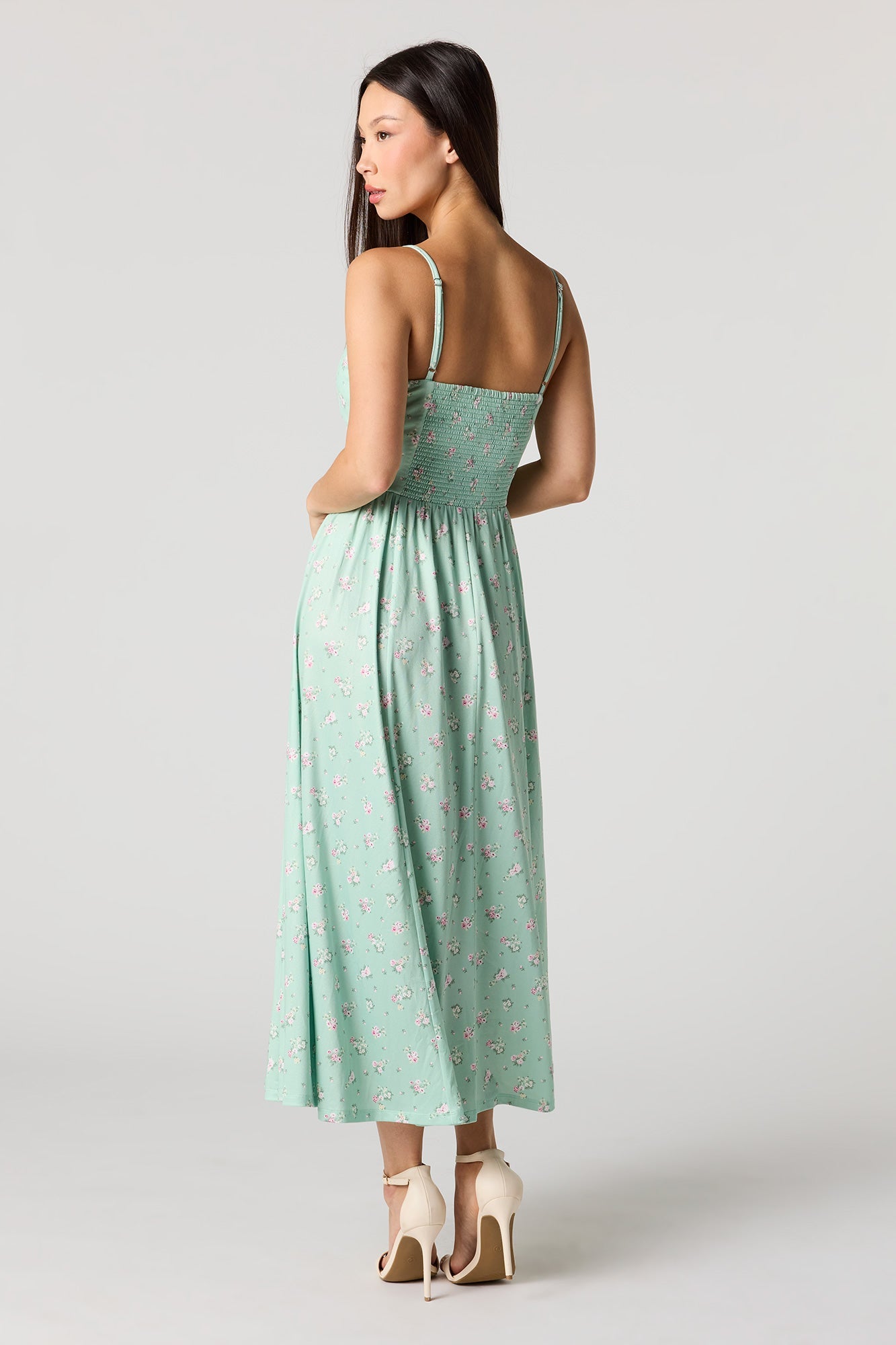 Crepe V-Neck Maxi Dress
