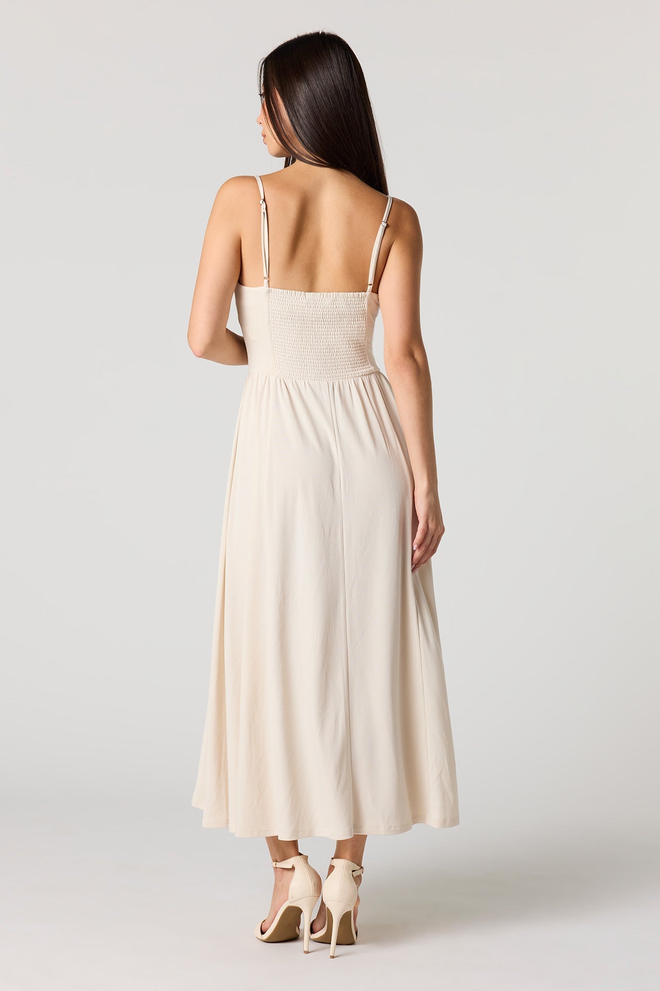 Crepe V-Neck Maxi Dress