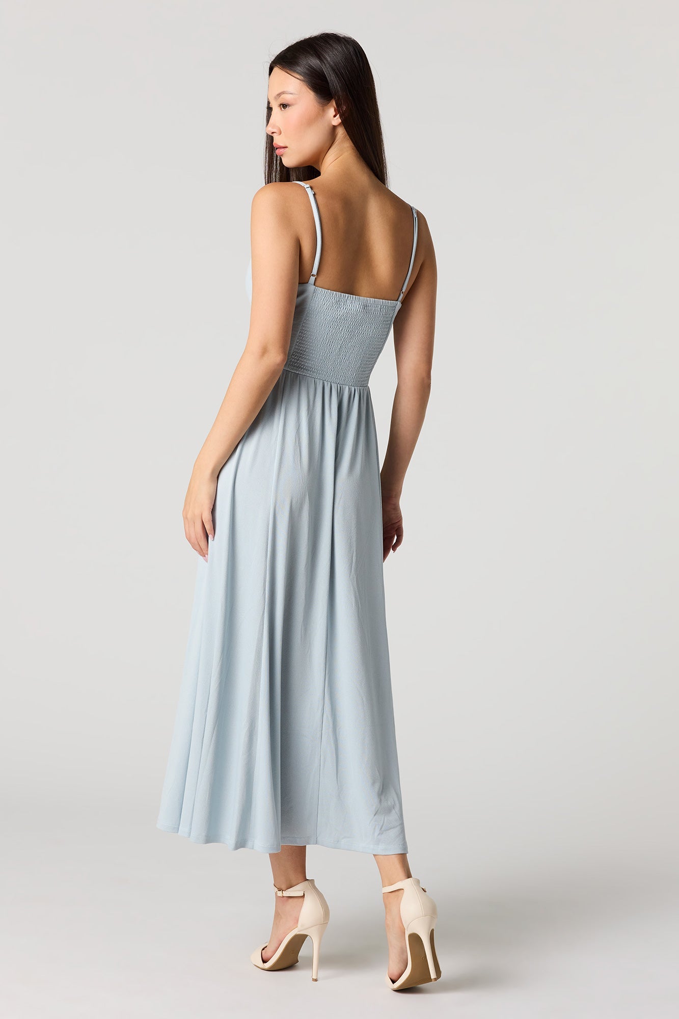 Crepe V-Neck Maxi Dress