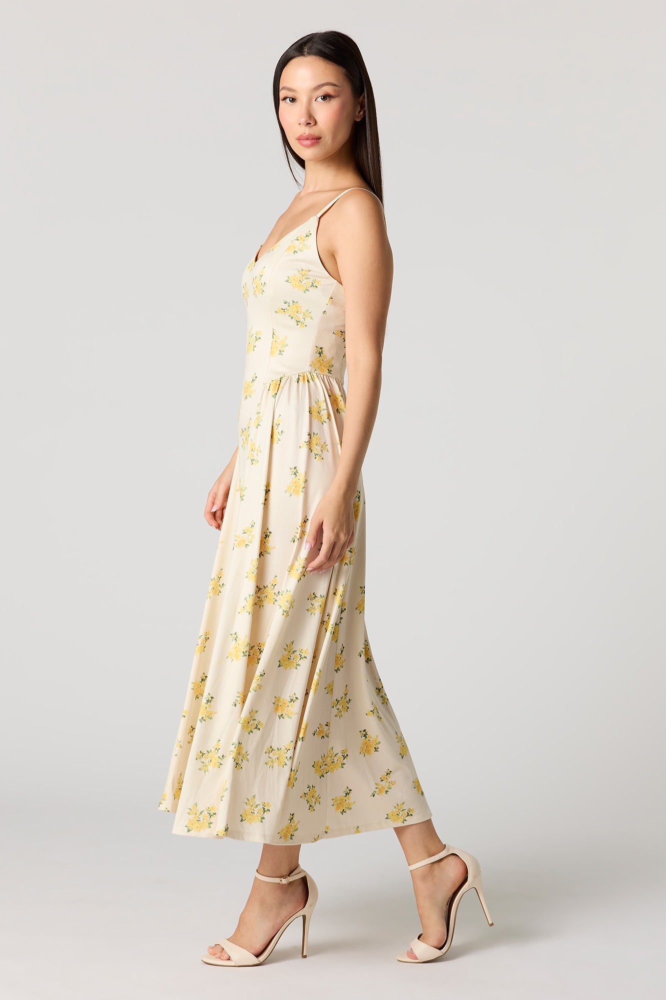 Crepe V-Neck Maxi Dress