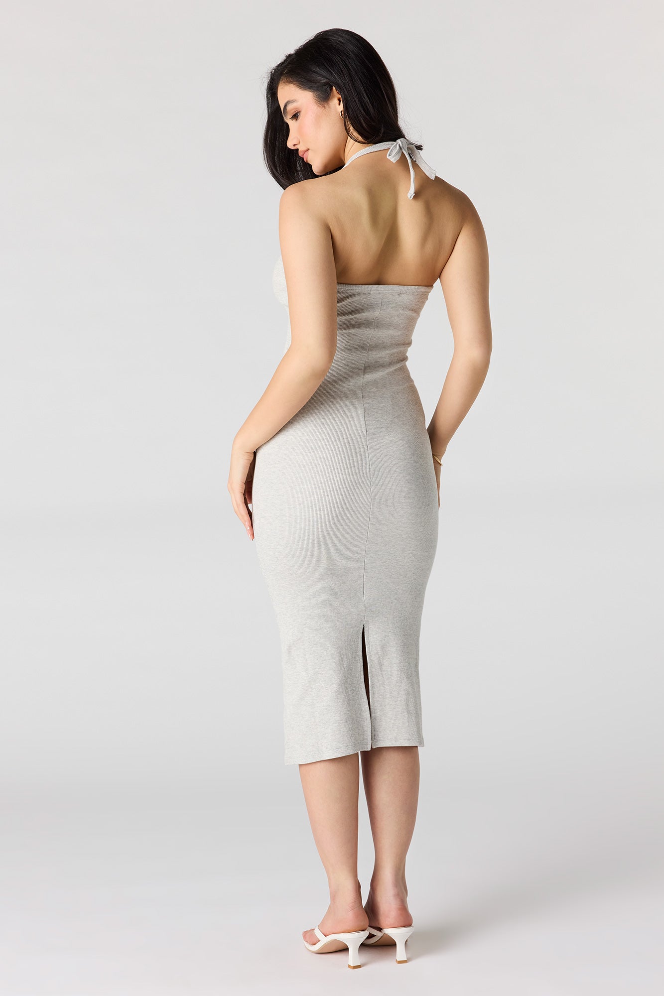 Ribbed Bodycon Halter Dress