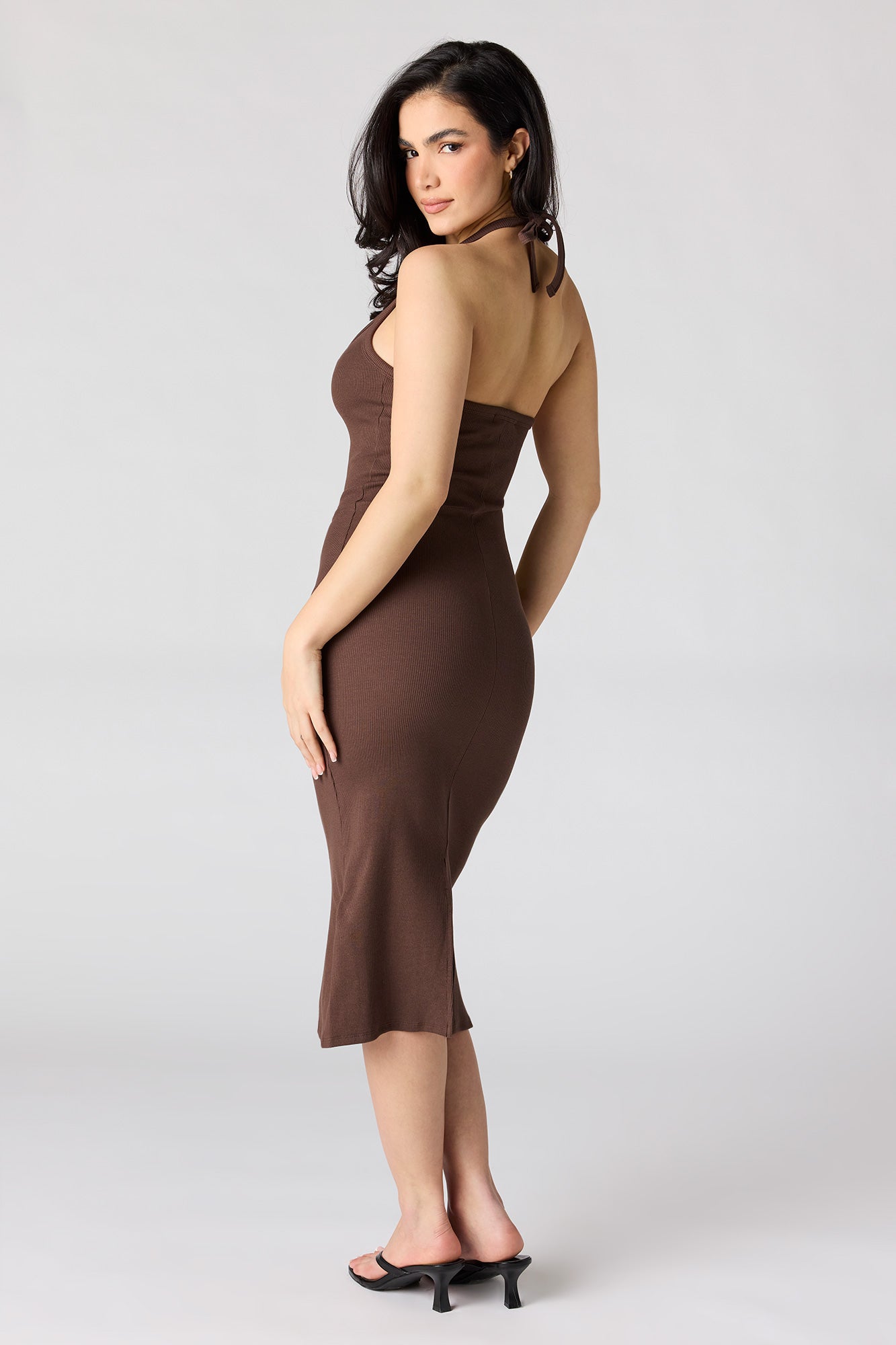 Ribbed Bodycon Halter Dress