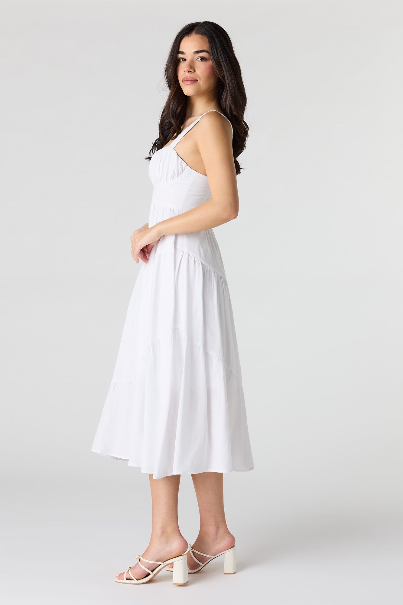 Sweetheart Neck Midi Dress