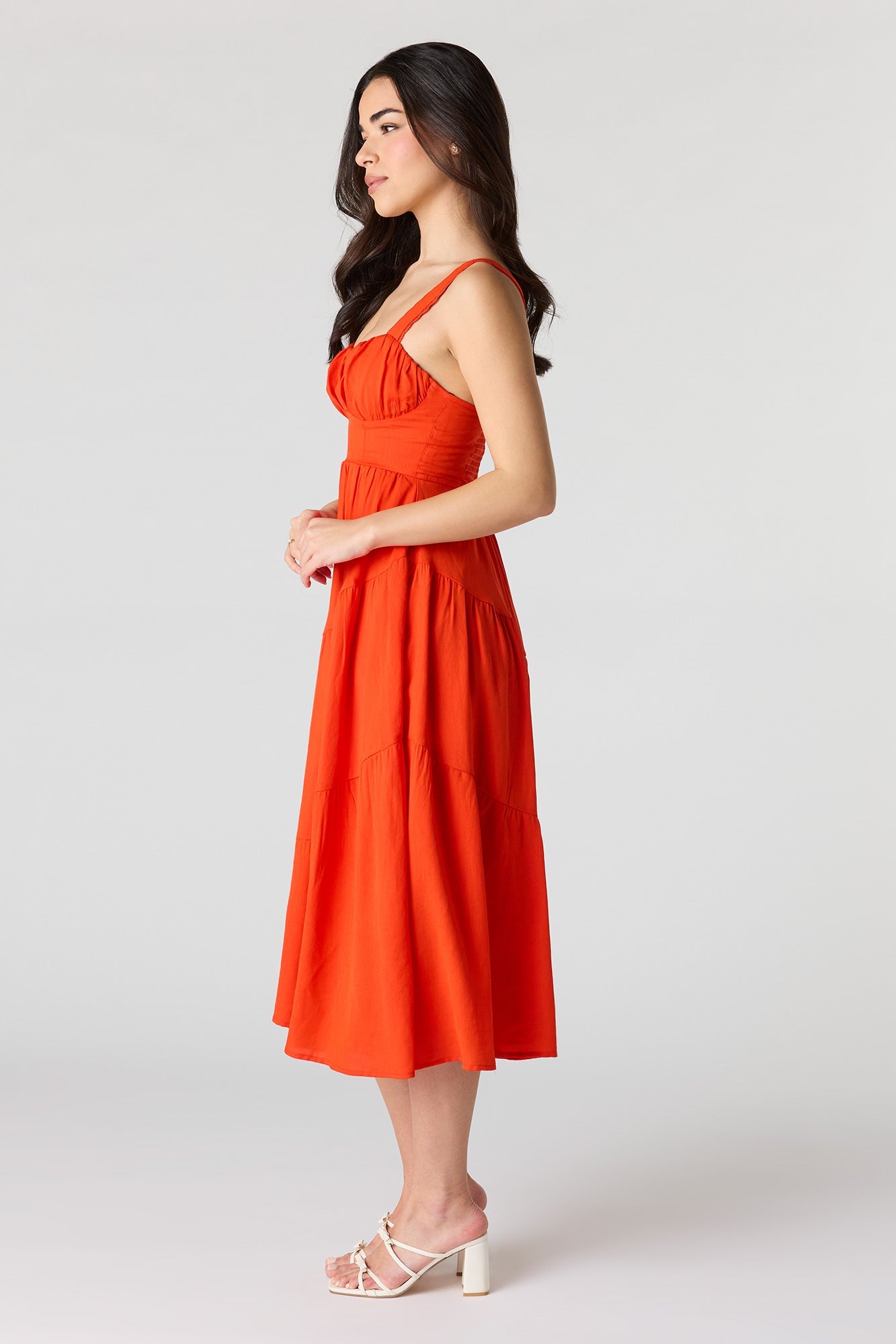 Sweetheart Neck Midi Dress