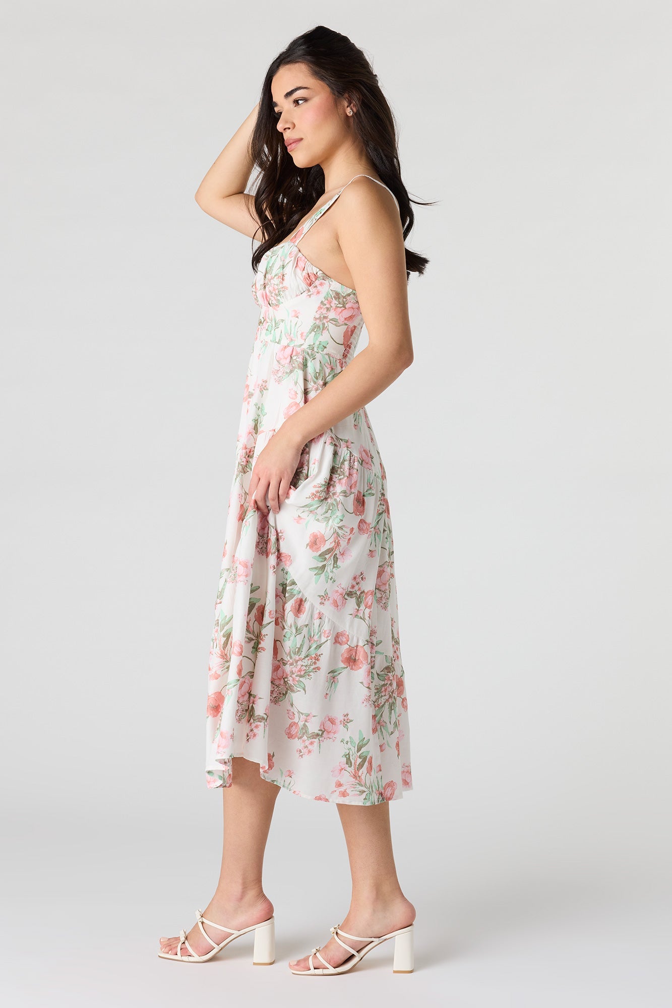 Sweetheart Neck Midi Dress