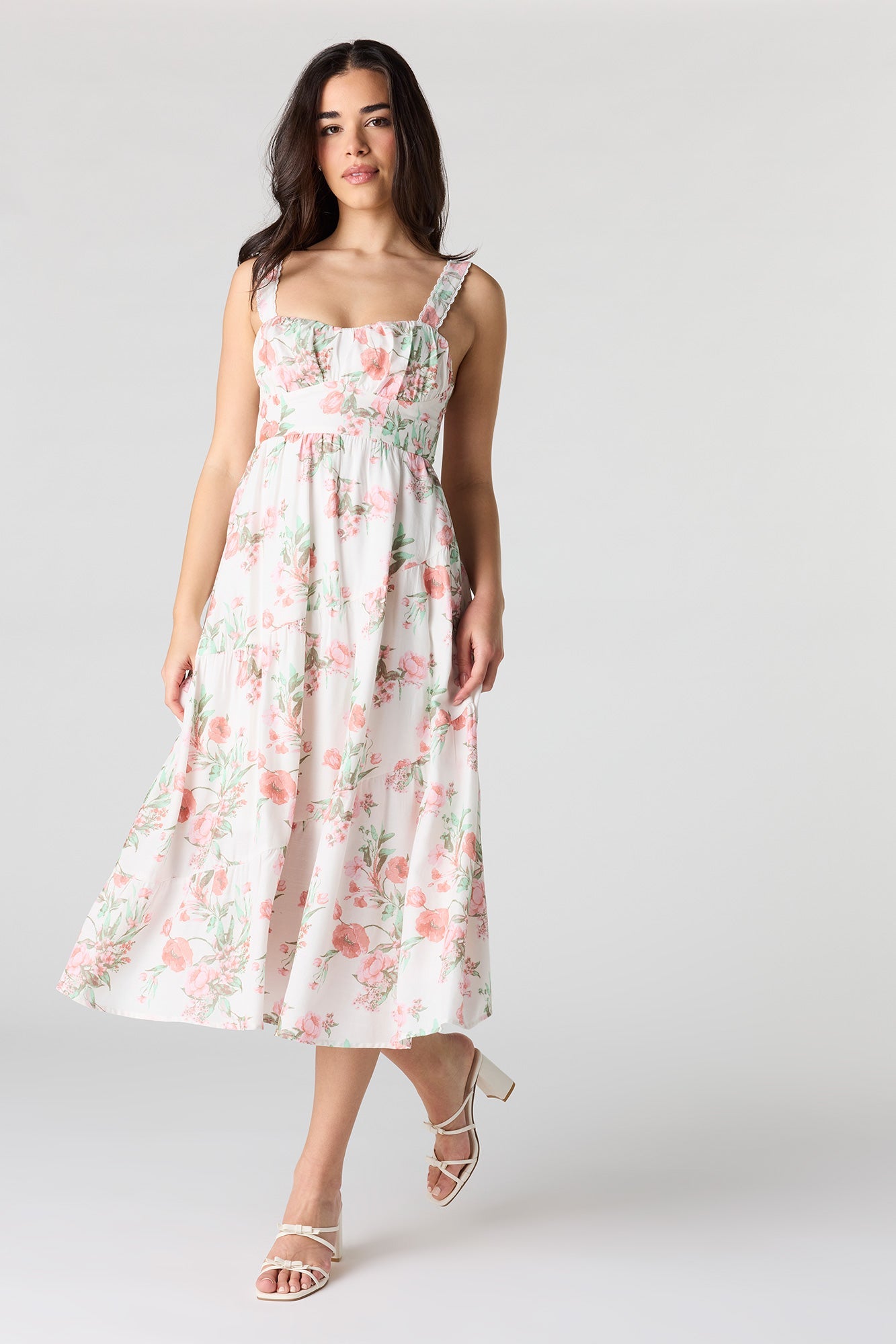 Sweetheart Neck Midi Dress