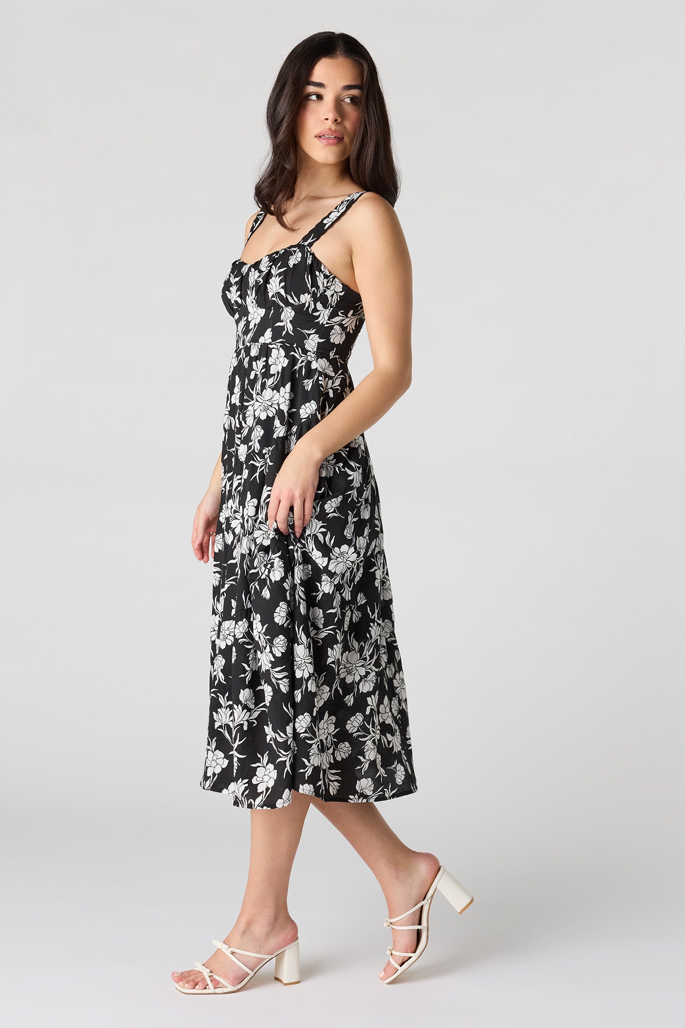Sweetheart Neck Midi Dress