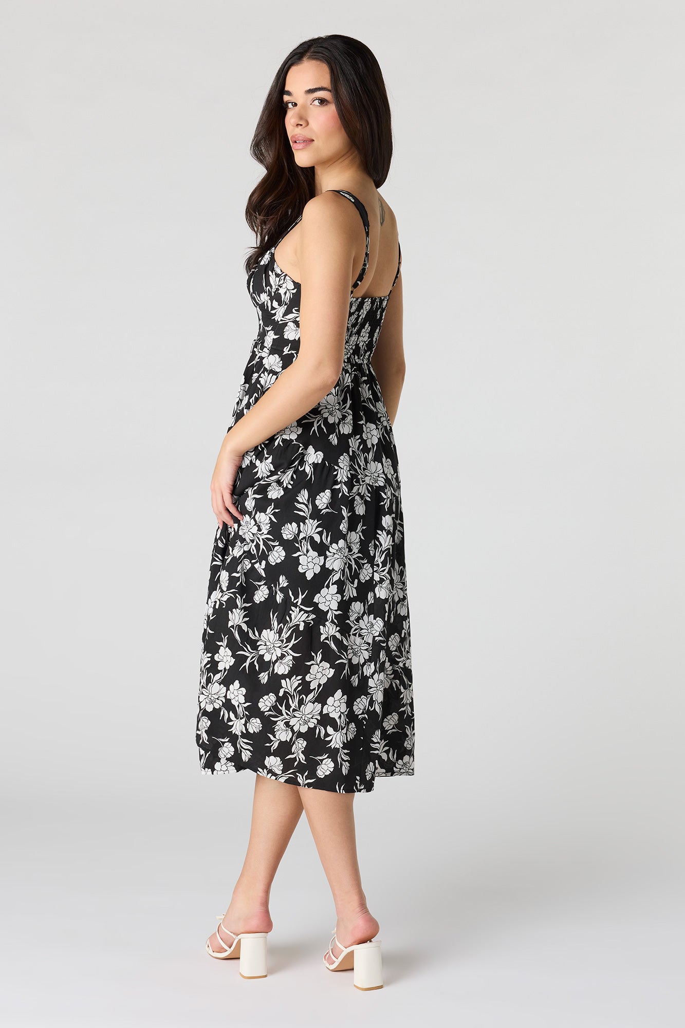Sweetheart Neck Midi Dress